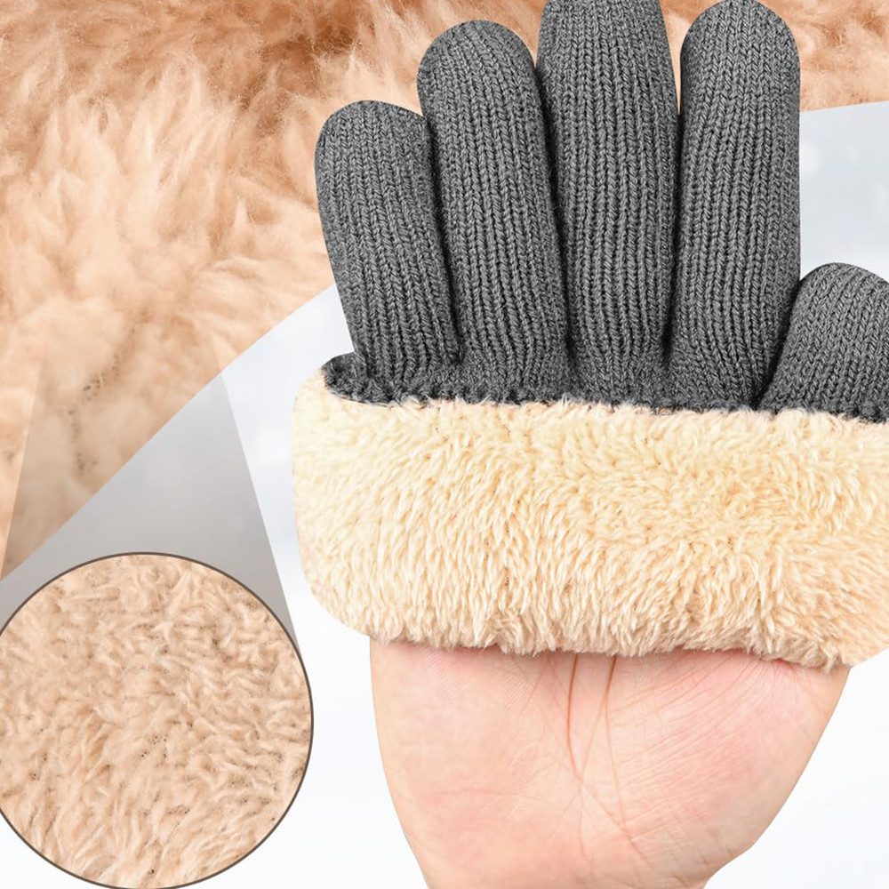Coonoor Fleecehandschuhe Warme Winterhandschuhe Fleece Strickhandschuhe Touchscreen Thermo (für Herren Damen Weihnachten und Neujahr Geschenkideen) für Outdoor Sport Laufen Radfahren Freizeit ski reithandschuhe