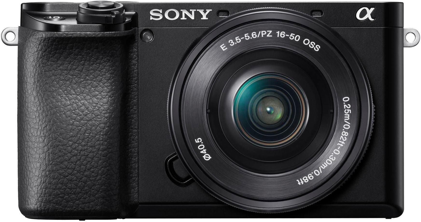 Sony Alpha 6100 Kit Systemkamera SELP1650 Bluetooth, WLAN 24,2 SEL55210, MP, (SELP1650, (Wi-Fi) SEL55210 mit + NFC