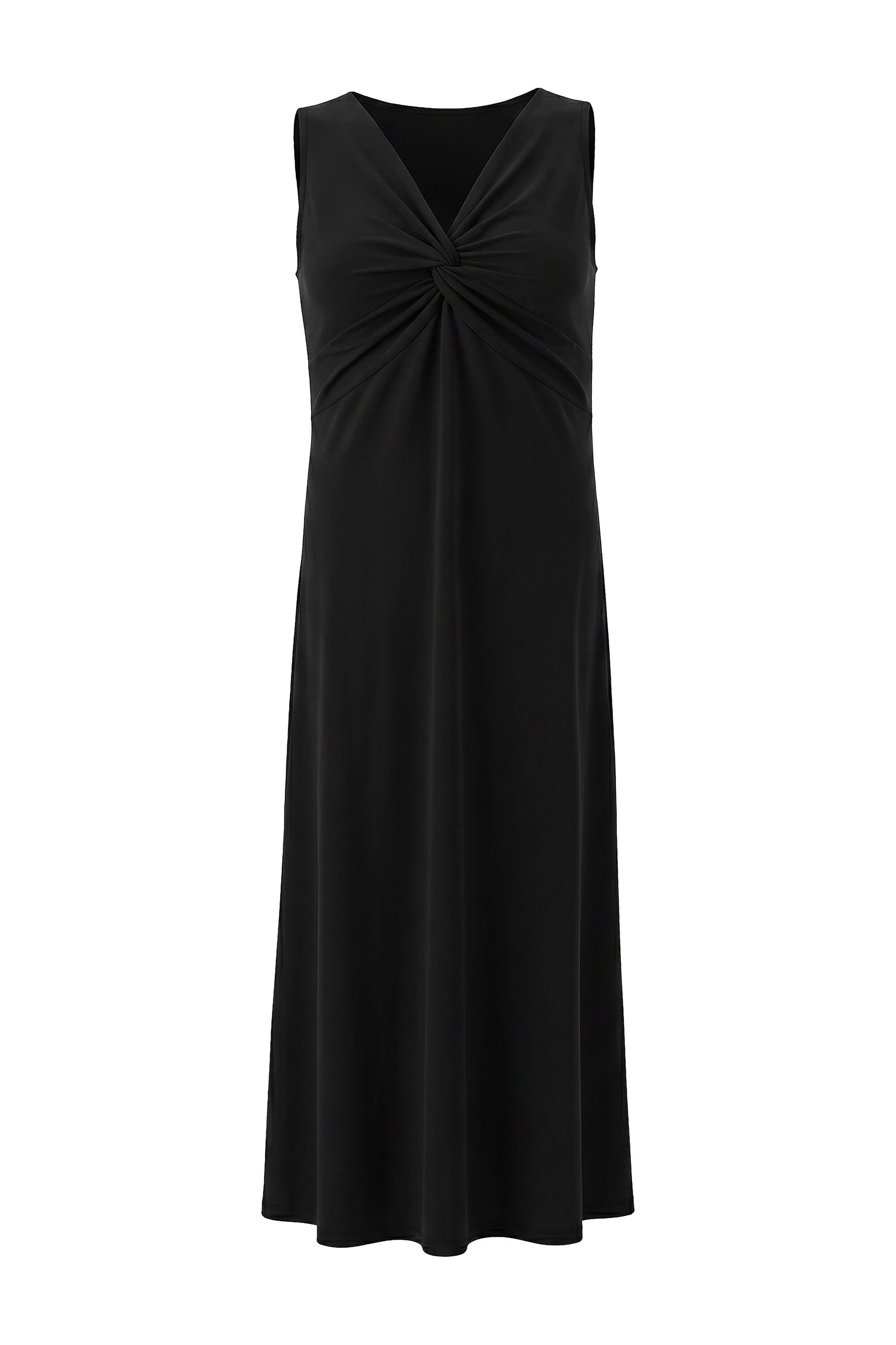Angel of Style Jerseykleid Maxi-Jerseykleid ärmellose A-Linie Drapierung