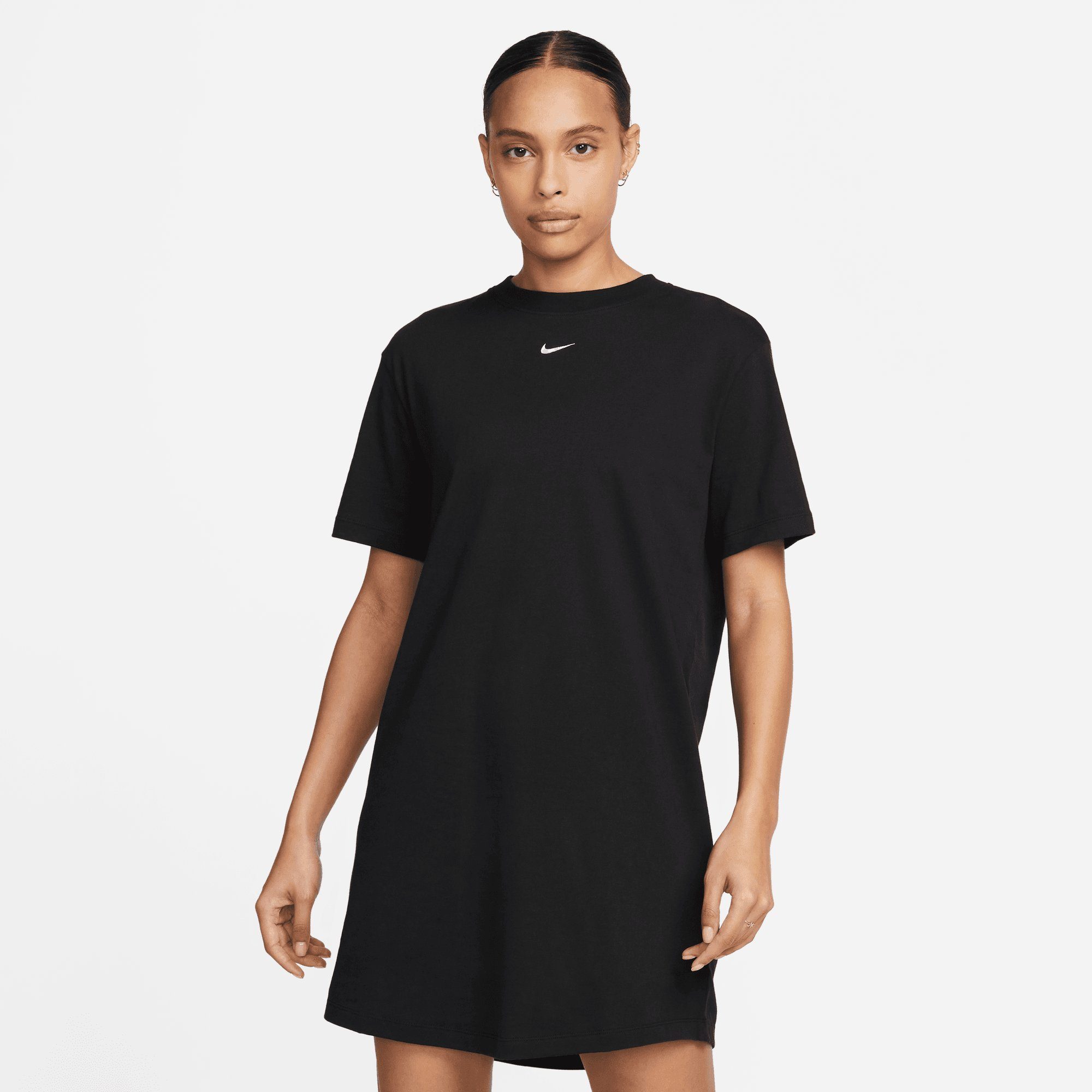 Sportswear DRESS WOMEN'S Nike Sommerkleid SHORT-SLEEVE ESSENTIAL BLACK/WHITE