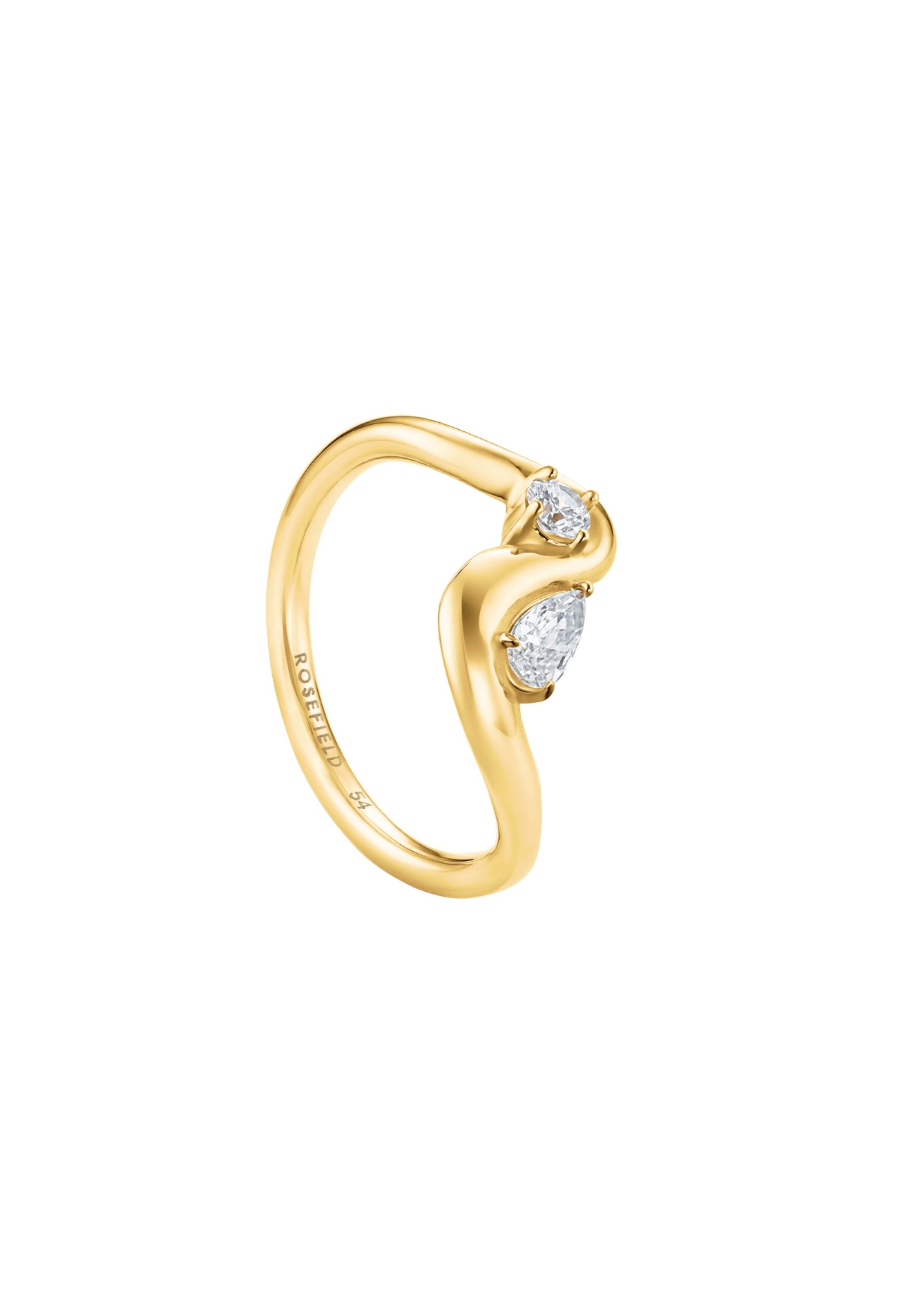 ROSEFIELD Fingerring ROSEFIELD Ring Gemischte Welle Größe 48 Goldfarben