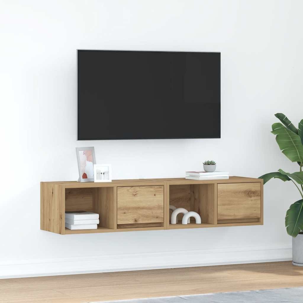 vidaXL TV-Schrank TV-Schränke 2 Stk. Artisan-Eiche 60x31x25,5 cm Holzwerkstoff (2-St)