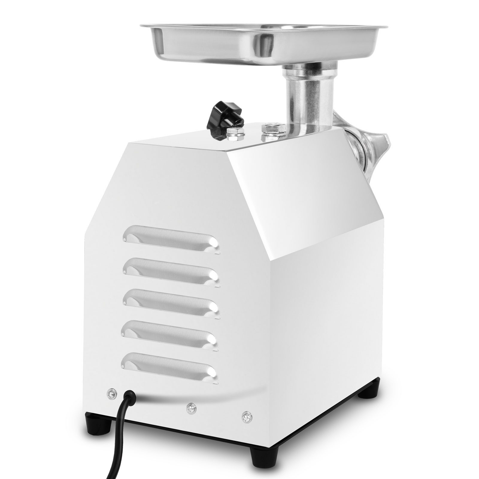vertes Fleischwolf Fleischwolf Faschiermaschine Elektrisch, Edelstahl, 250W, 75 kg/h, Größe 8, Professionell f. Gastro, 2 Einfüllschalen, 4 Lochscheiben