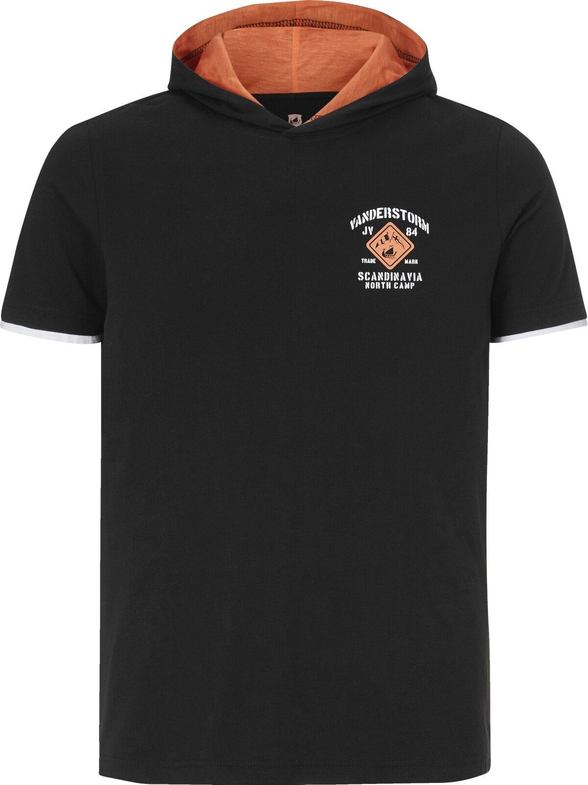 in schwarz T-Shirt Jan THIADE Vanderstorm Doppellagen-Optik T-Shirt