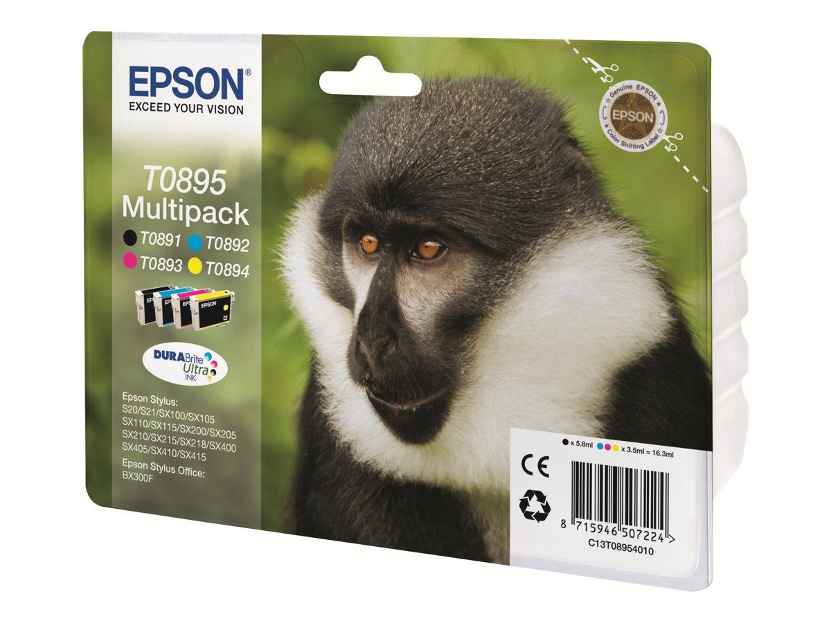 Thumbnail - Epson EPSON T0895 Multipack 4er Pack Schwarz, Gelb, Cyan, Magenta Tintenpatr Tintenpatrone