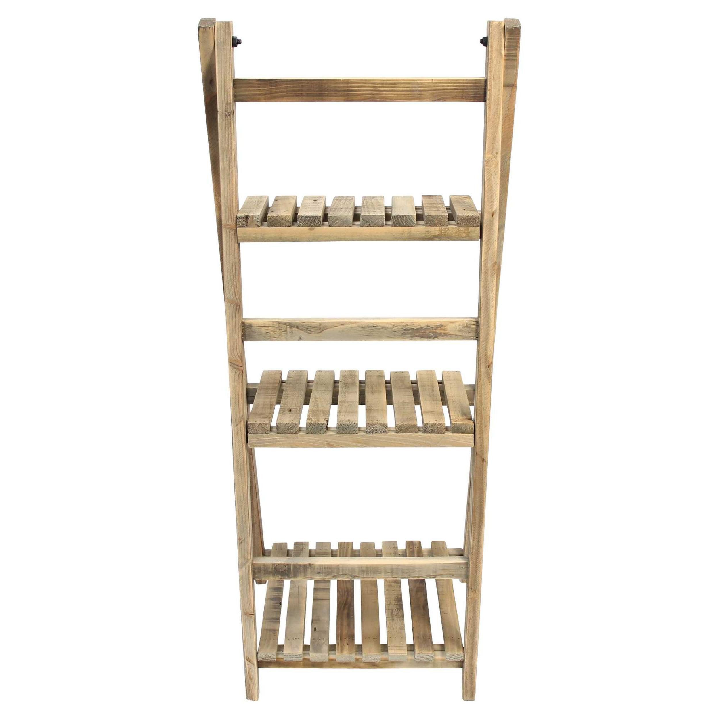 Frank Flechtwaren Regal Regal Recycling-Chic Holz klappbar 3 Böden
