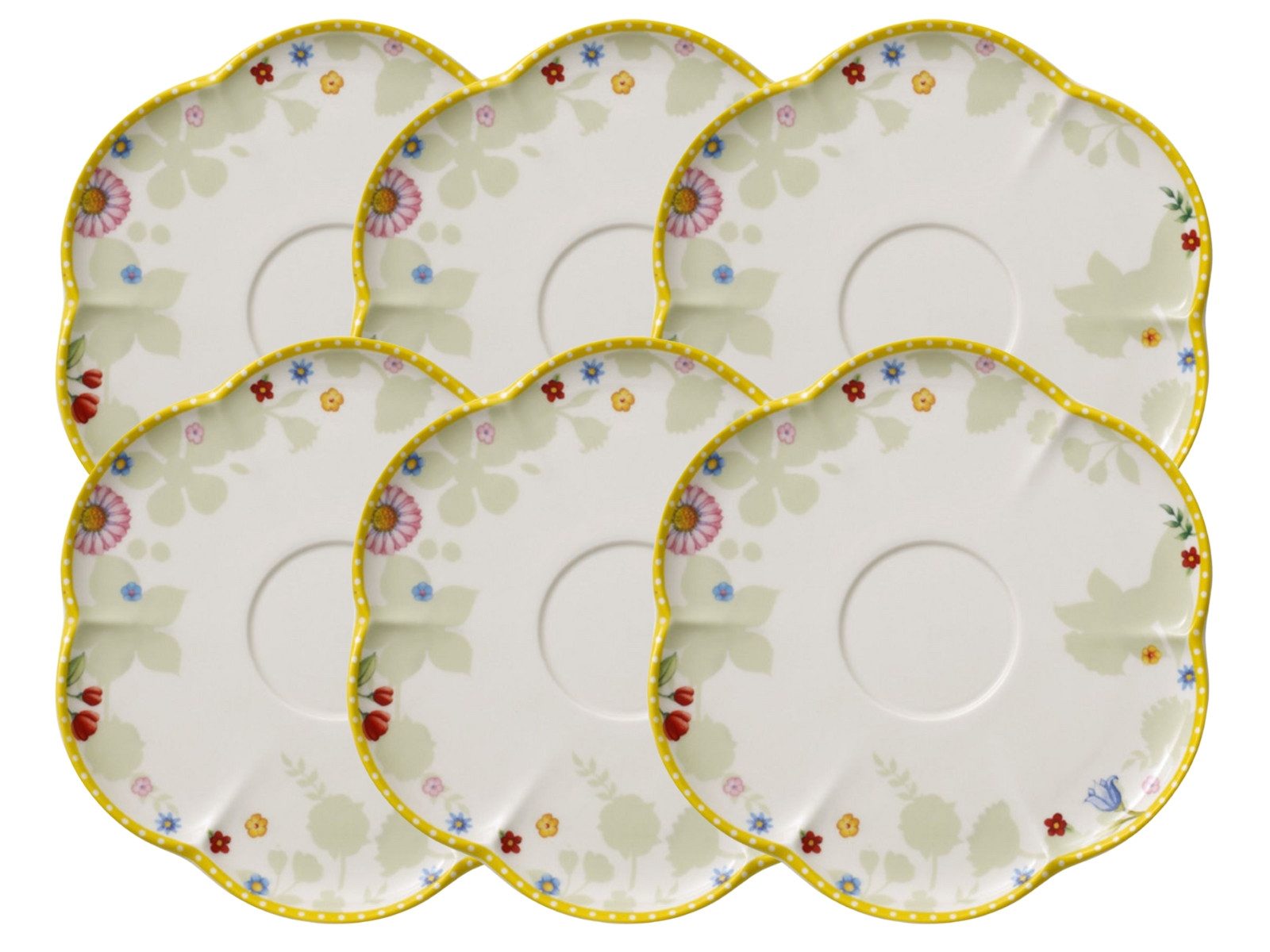 Villeroy & Boch Untertasse Spring Awakening Kaffee-/Teeuntertasse 17cm Set6