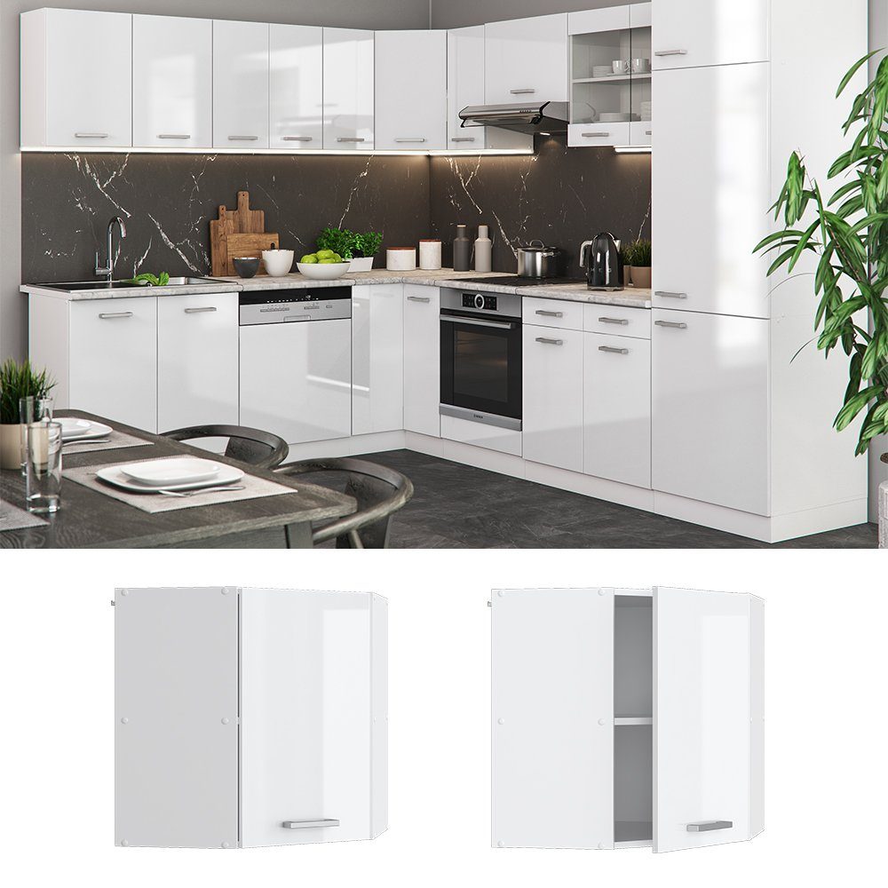 Vicco Eckhängeschrank R-Line, Weiß Hochglanz/Weiß, 57 günstig online kaufen