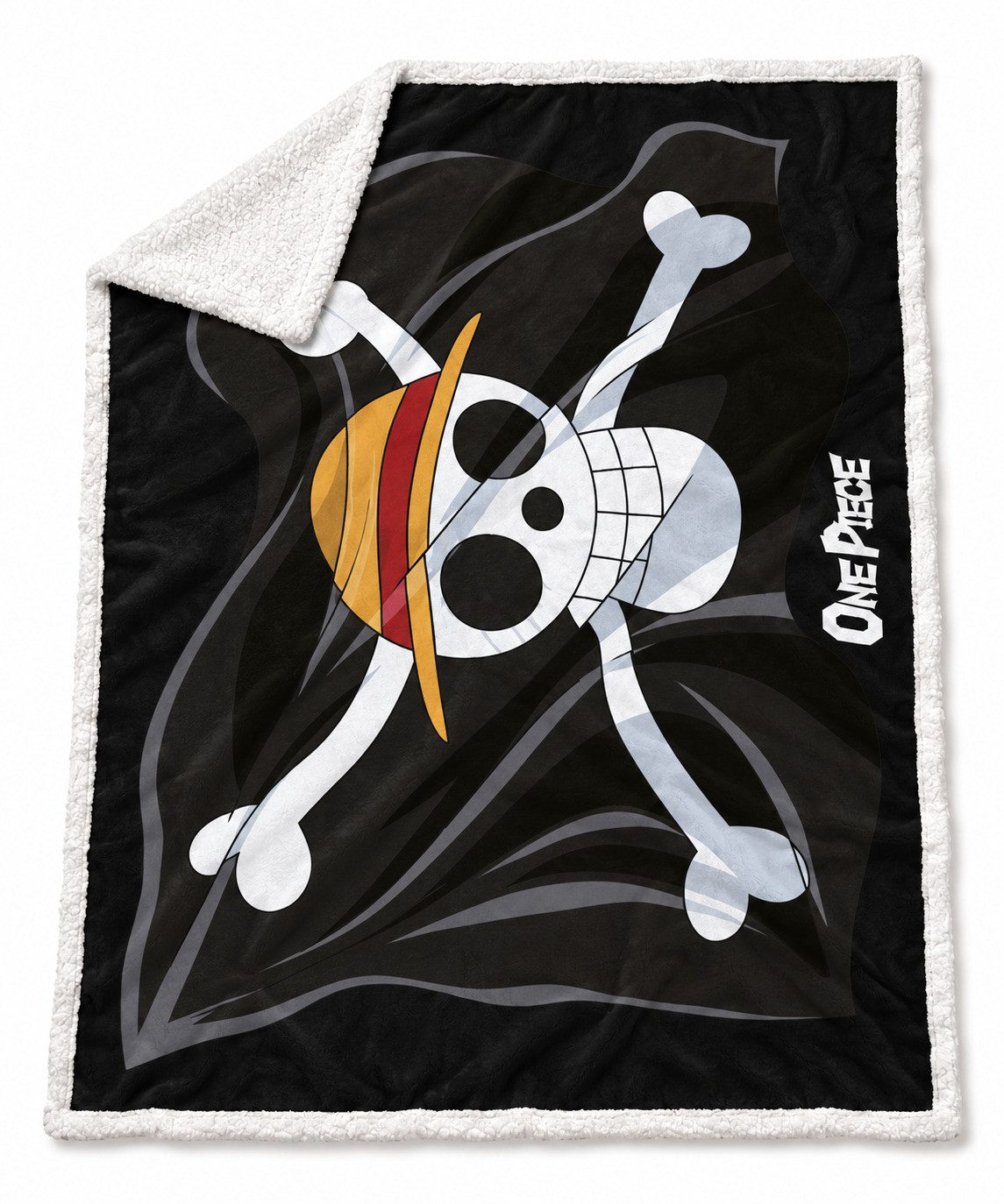 Wolldecke One Piece Ruffy Kinder Flanell Wohndecke warme Kuscheldecke 120x150 cm, One Piece
