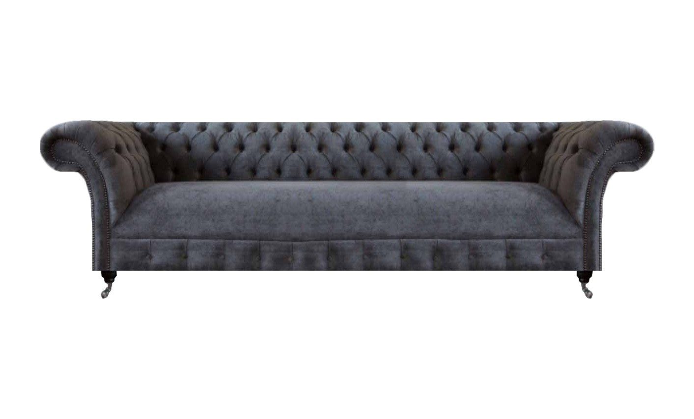 Chesterfield-Sofa Elegantes graues Sofa aus Textil mit Chesterfield-Design
