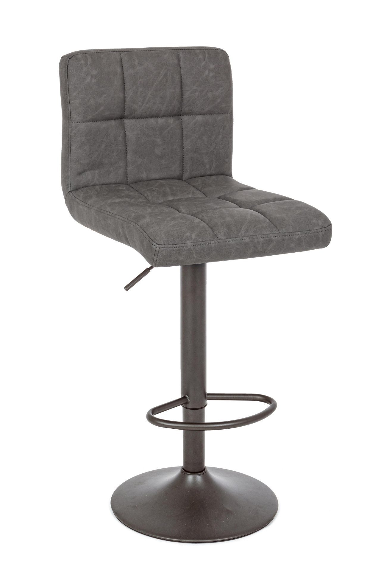 Barhocker Greyson 2er-Set aus Kunstleder, Dunkelgrau
