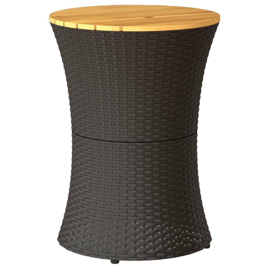 vidaXL Gartentisch Garten-Beistelltisch Trommelform Schwarz Poly günstig online kaufen