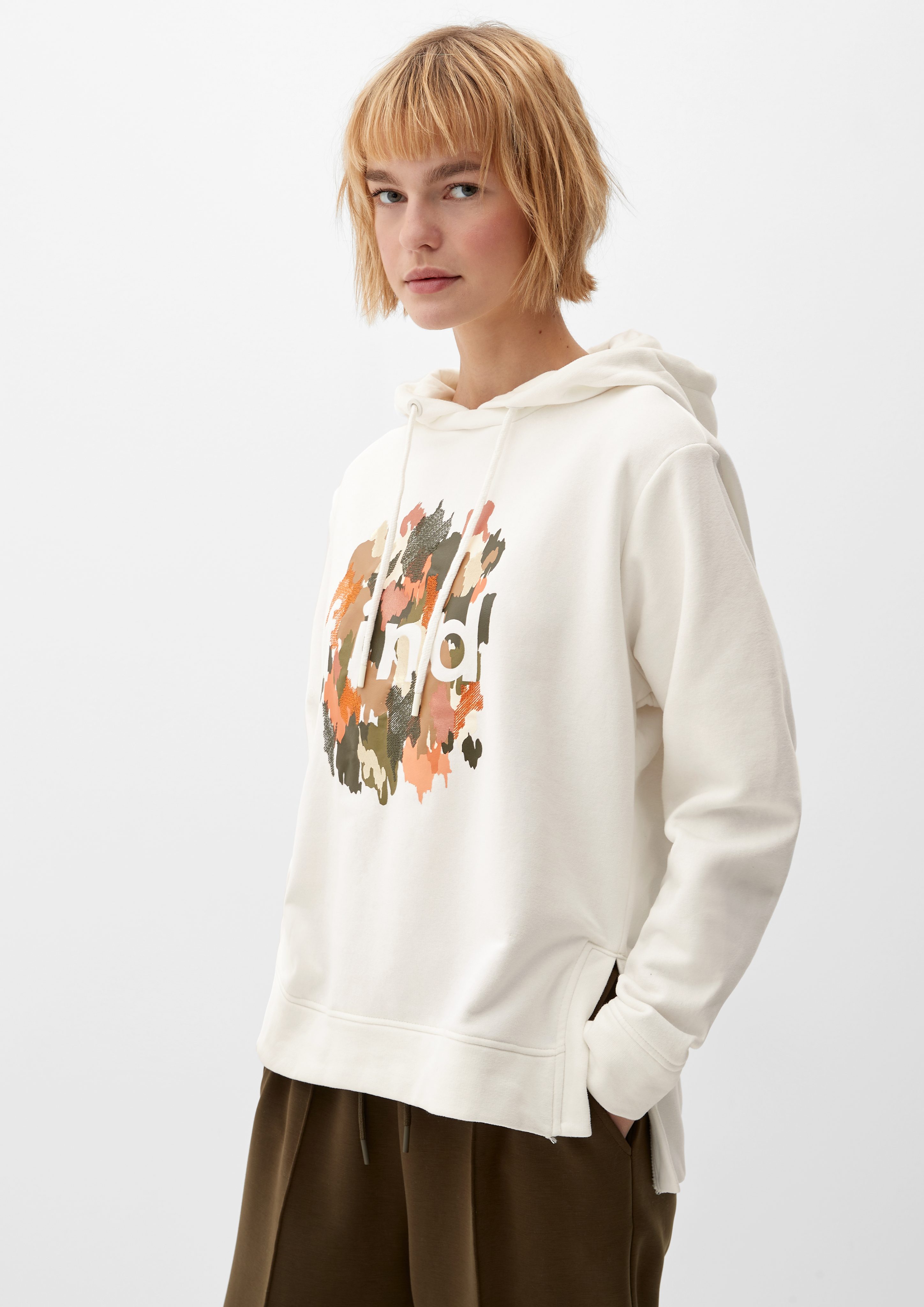 s.Oliver Sweatshirt Felpa-Hoodie mit Frontprint