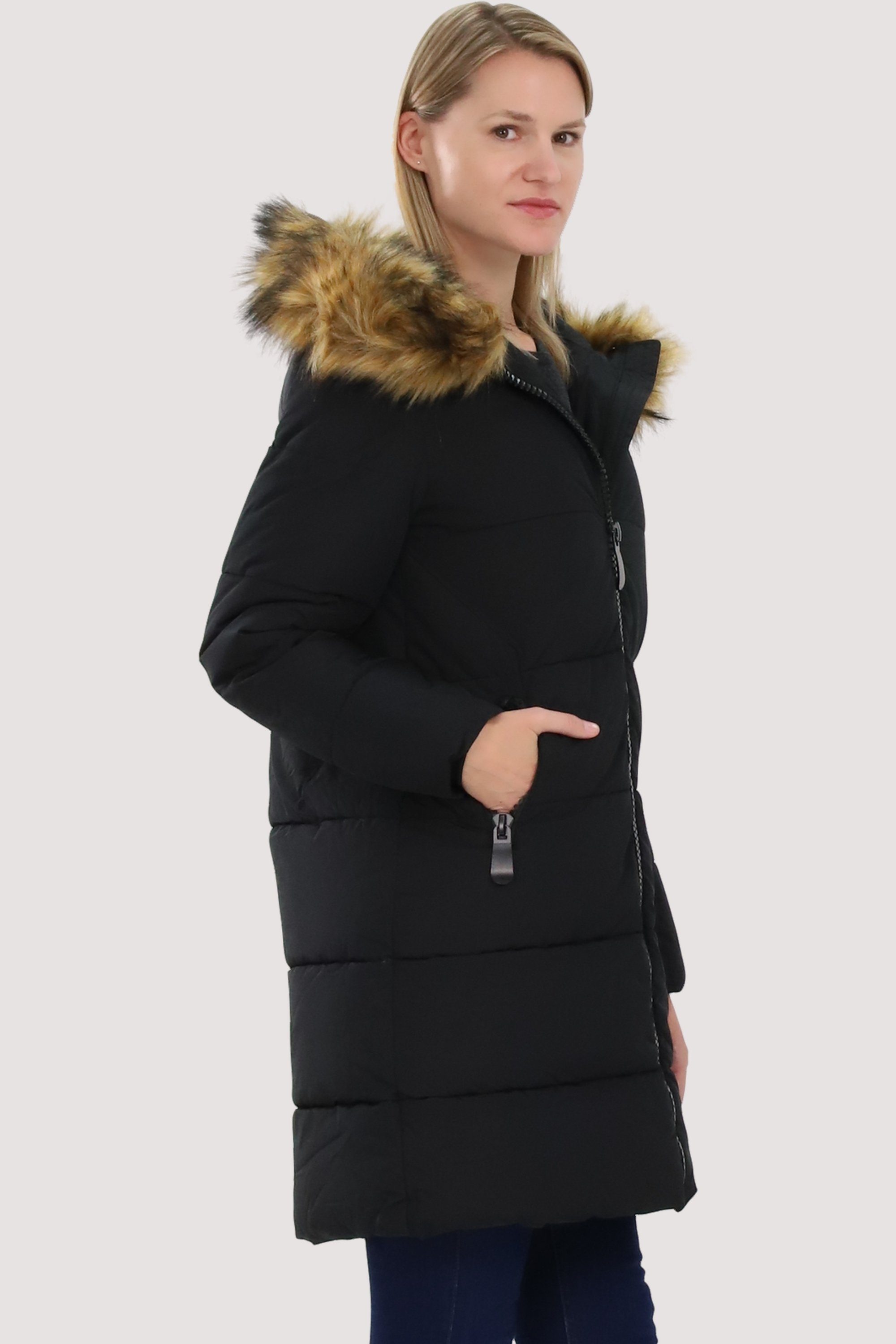 malito more than fashion Steppjacke AY132 gefütterte Winterjacke mit Kunstf günstig online kaufen