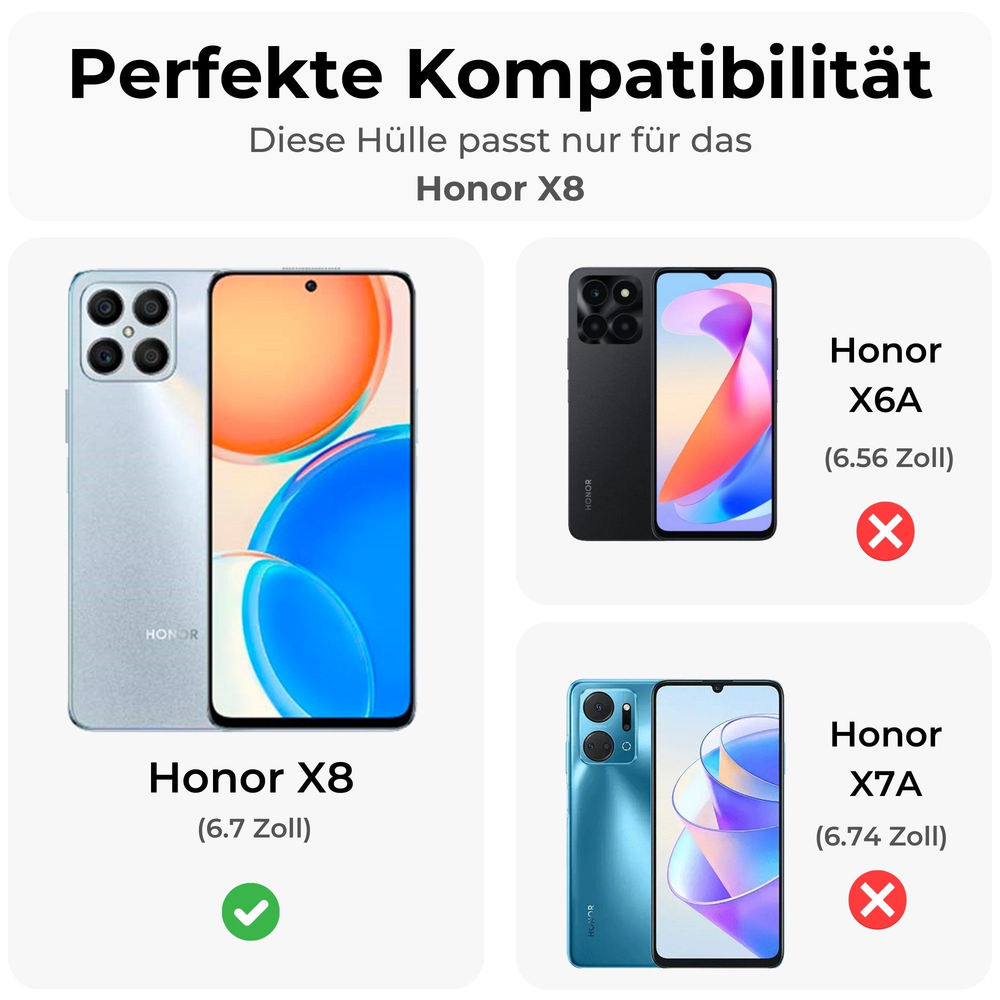 betterfon Handyhülle Carbon Hülle für Honor X8 Backcover TPU Silikon Bumper Schwarz, Carbon-Look – stoßfestes Case mit Air-Cushion & Metall-Optik