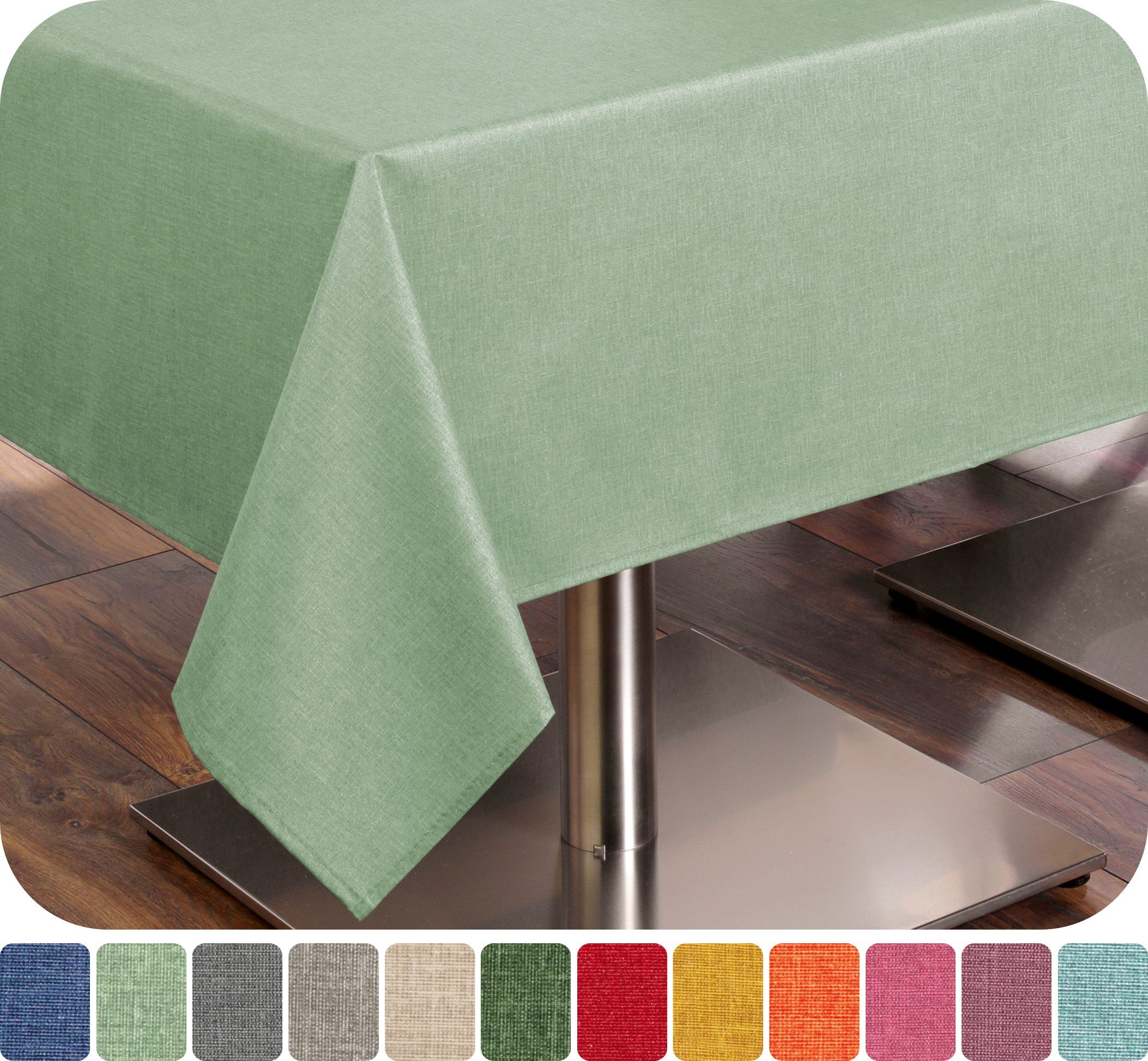 Beautex Tischdecke Leinenoptik wasserabweisend, fleckabweisend und pflegeleicht (1-tlg), Hochwertiger Saum, waschbar bis 40°C, 70% Baumwolle, 30% Polyester