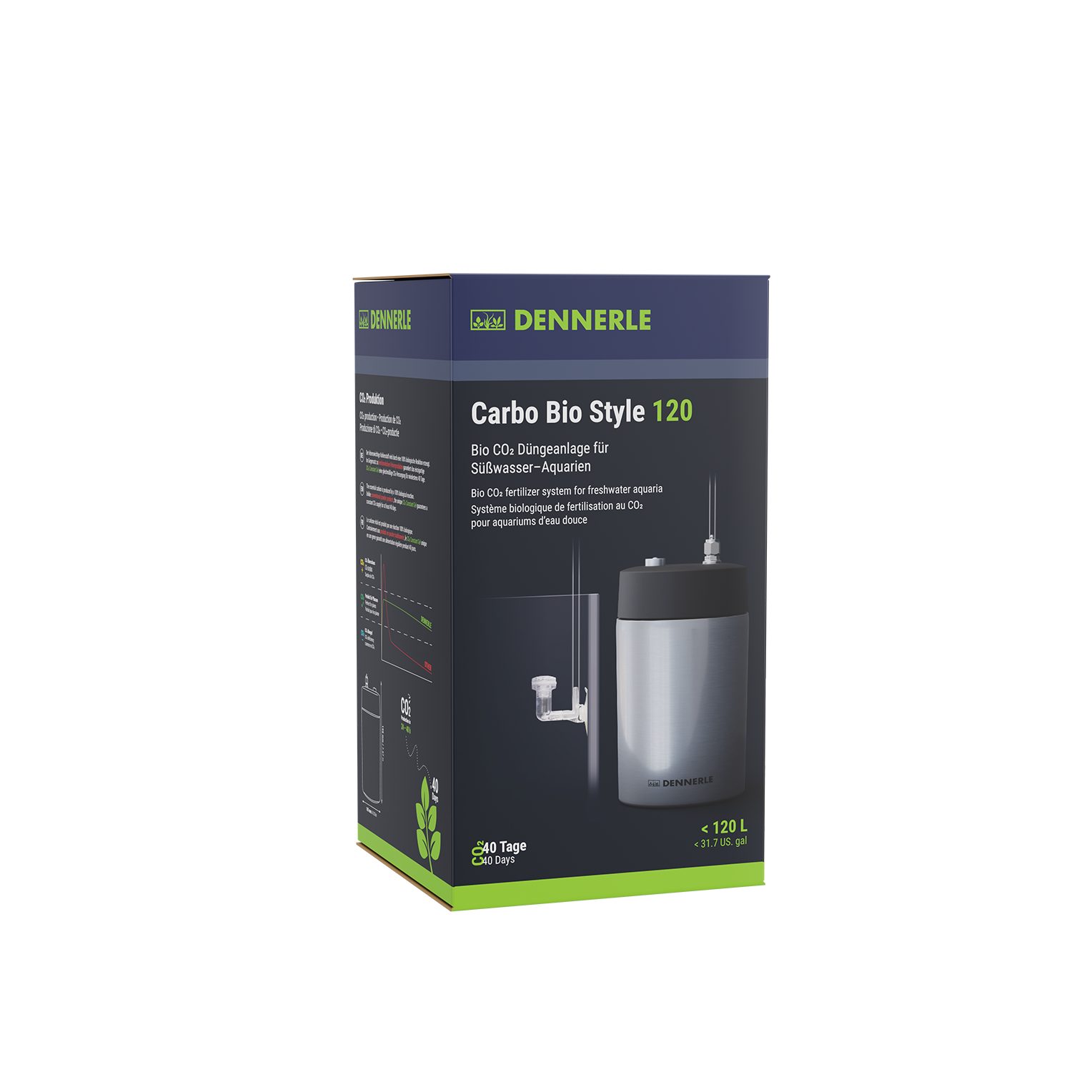 DENNERLE CO2 Diffusor Carbo Bio Style 120, 120 l, Süßwasser Aquarien bis 120 L