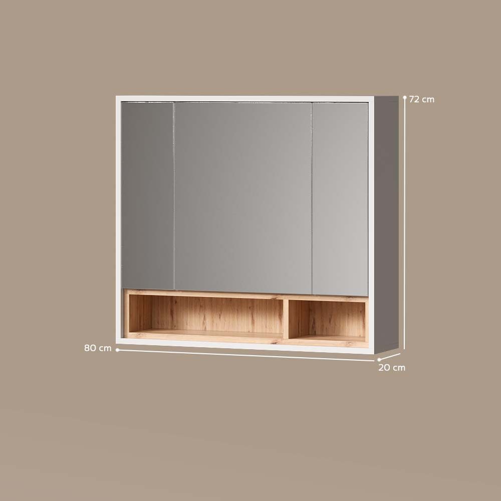 Livinity® Badezimmerspiegelschrank Temo, Weiß, 80 x 72 cm (1-St)