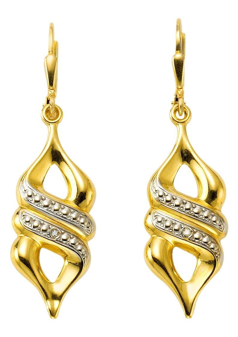 Firetti Paar Ohrhänger Schmuck Geschenk Gold 333 Ohrschmuck Patentbrisur, mit Diamant