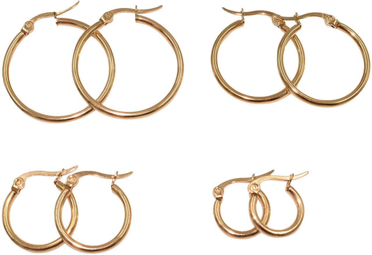 Firetti Creolen-Set Multipack Schmuck Geschenk Ohrschmuck Ohrringe (Set, 8-tlg), Made in Germany