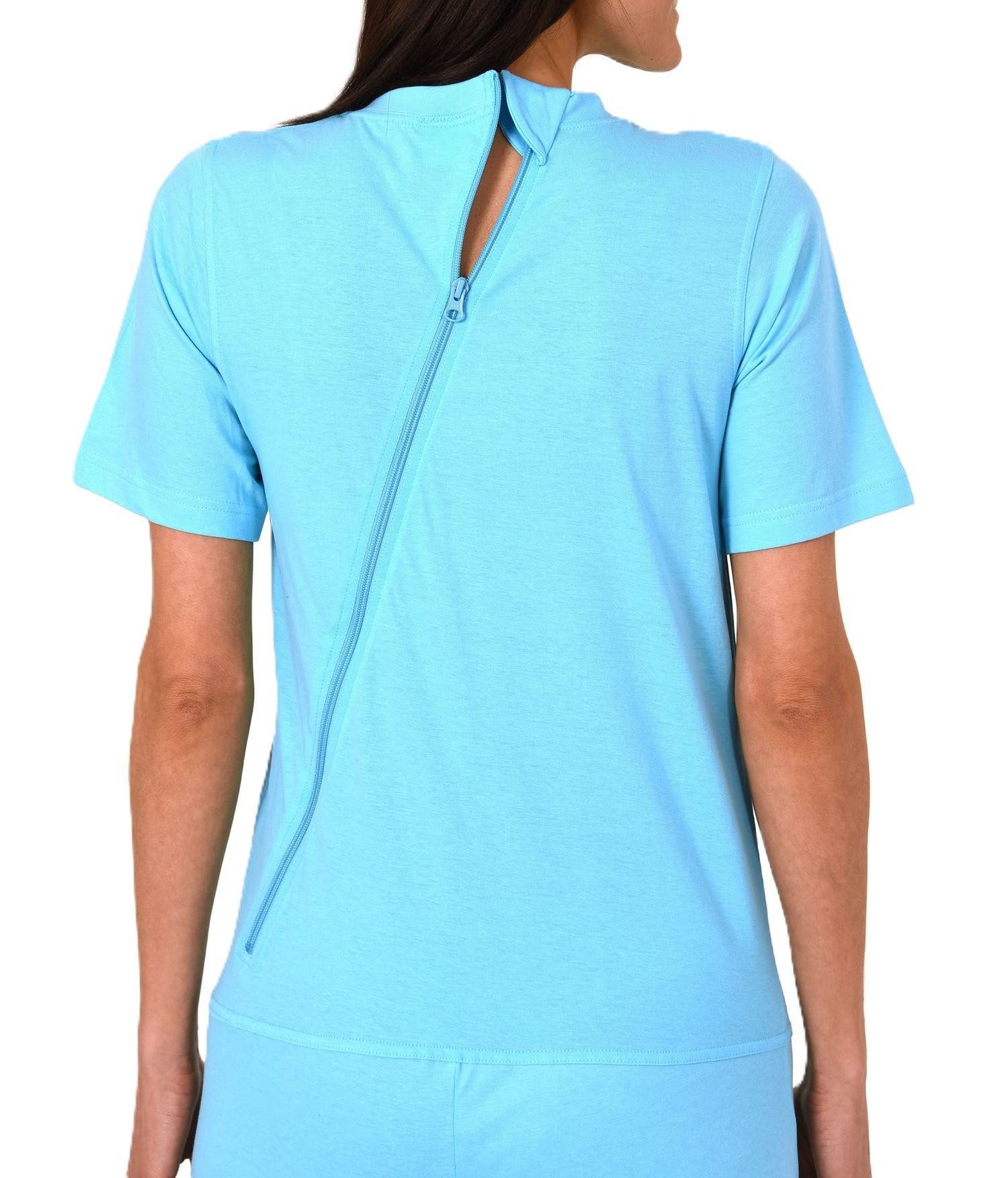 Normann Pyjama Damen Pflegeoverall kurzarm mit langen Bein + Rücken Reißverschluß – Bild 4 von 4
