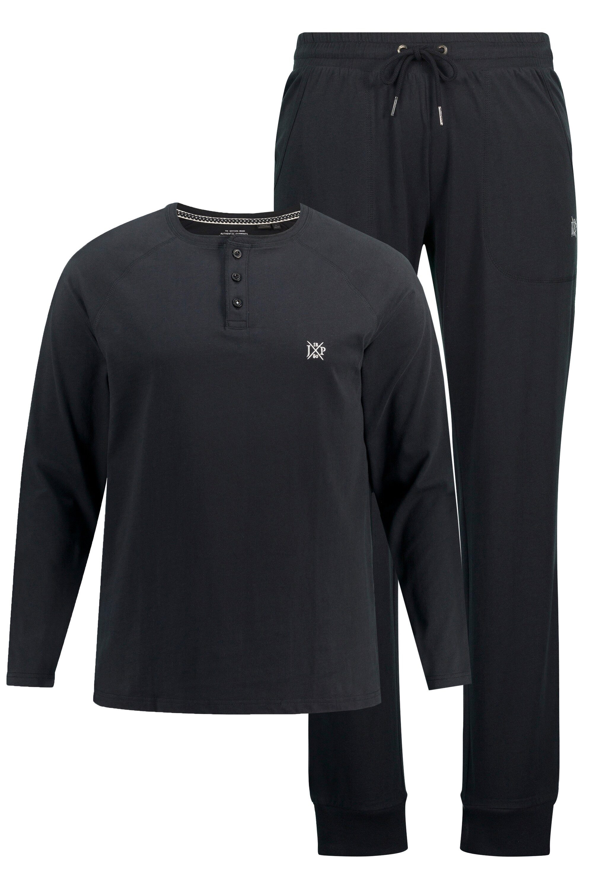 JP1880 Schlafanzug Schlafanzug Henley Langarm lange günstig online kaufen