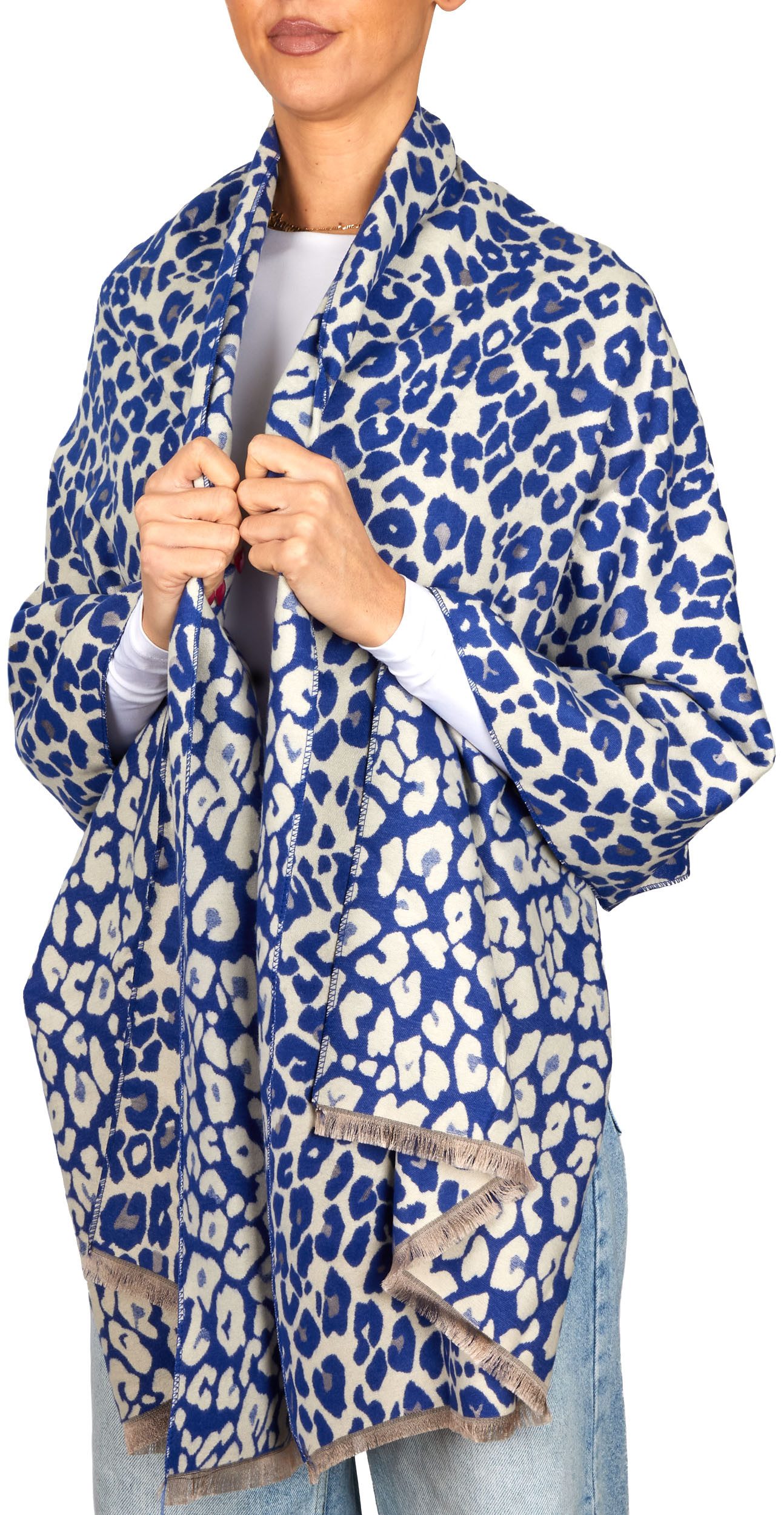 BRUBAKER Schal Cashmirillo Damen Schal mit Leoparden Muster - 70 x 200 cm, (Herbstschal Winterschal mit weichem Kaschmir-Gefühl, 1-St), Warm, Kuschelig und Oversized - Leo Damenschal für Herbst und Winter