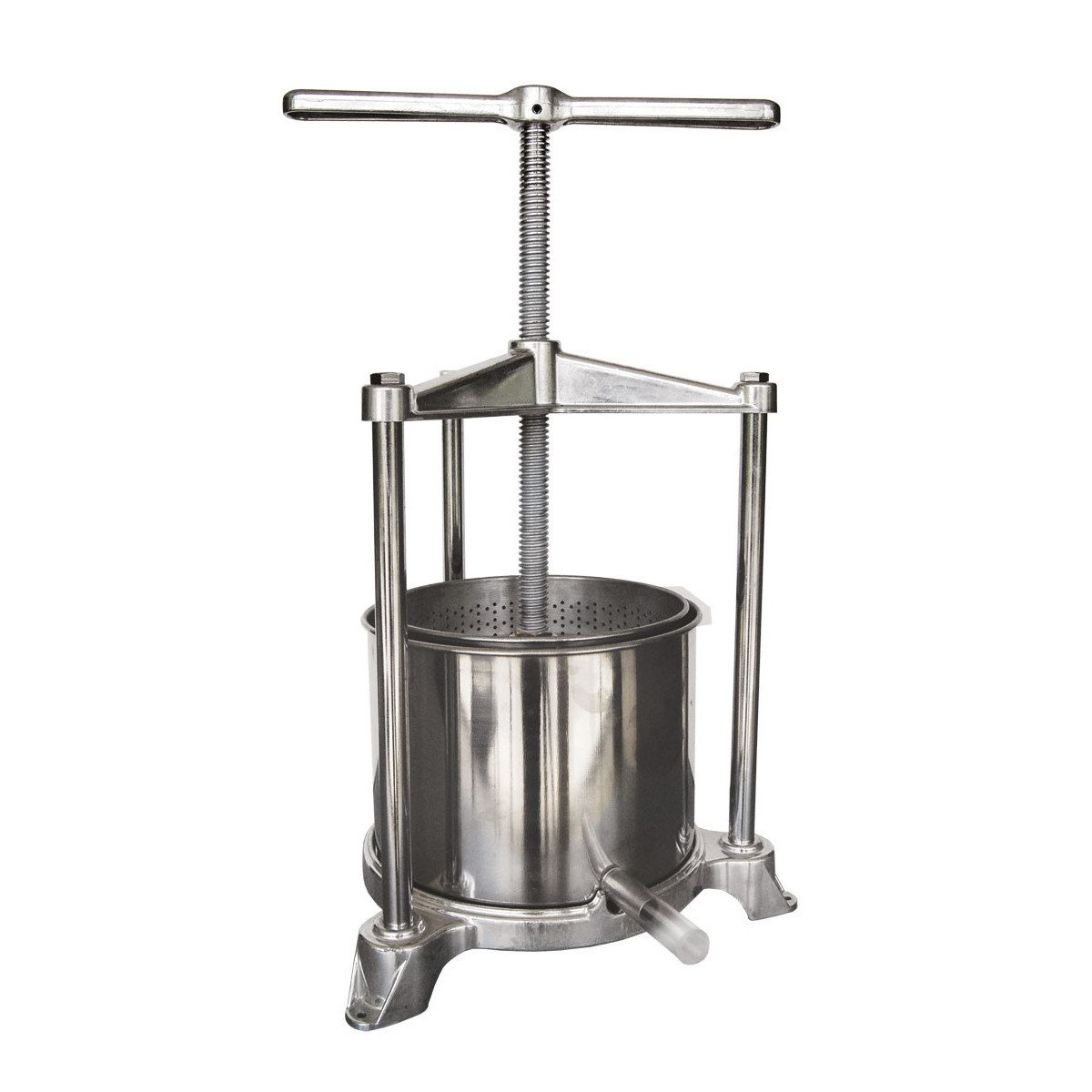 ich-zapfe Obstpresse Saftpresse, Weinpresse - Mini, mit Edelstahl Doppelkorb, 3L