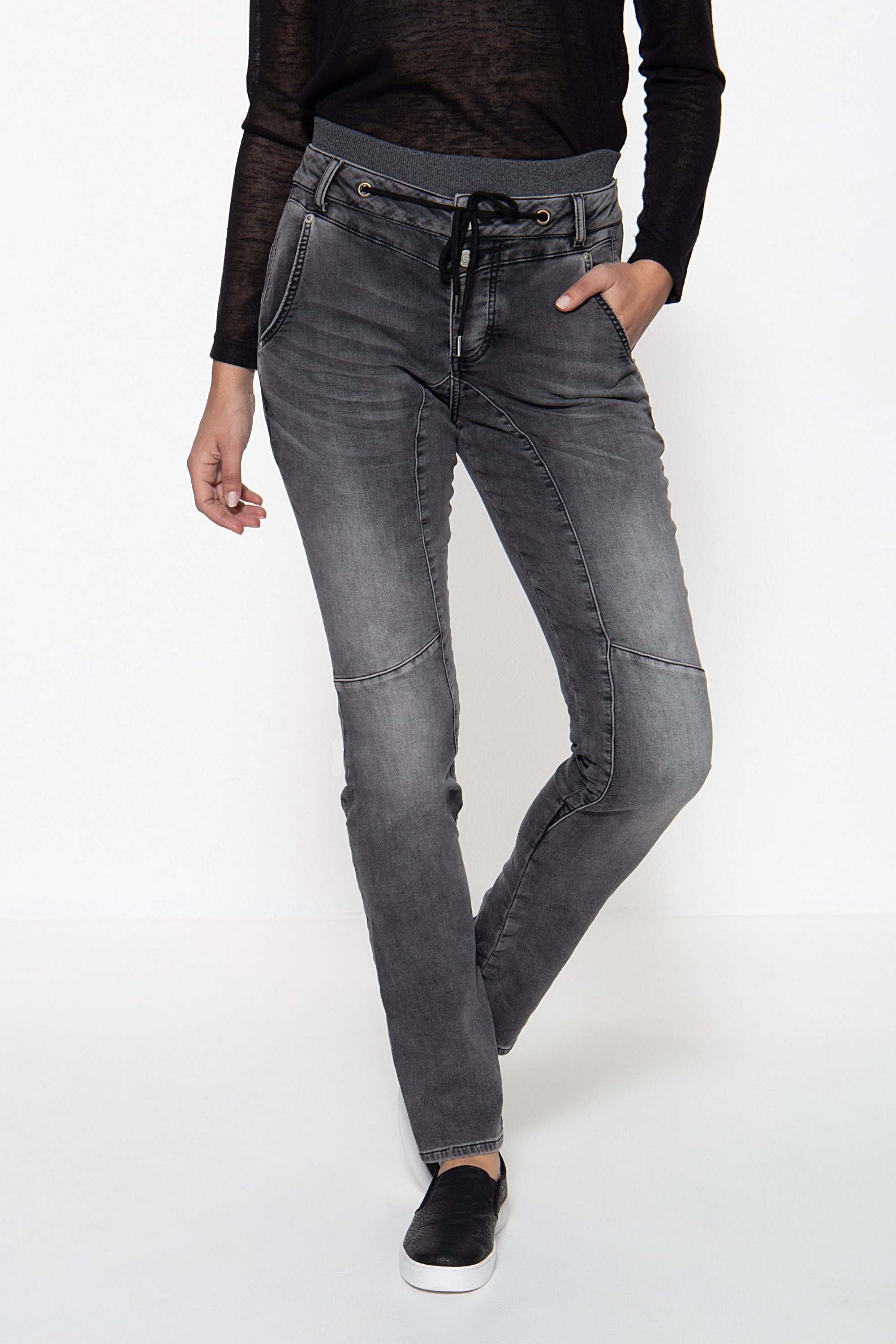 ATT Jeans Boyfriend-Jeans Kira mit Rippbündchen