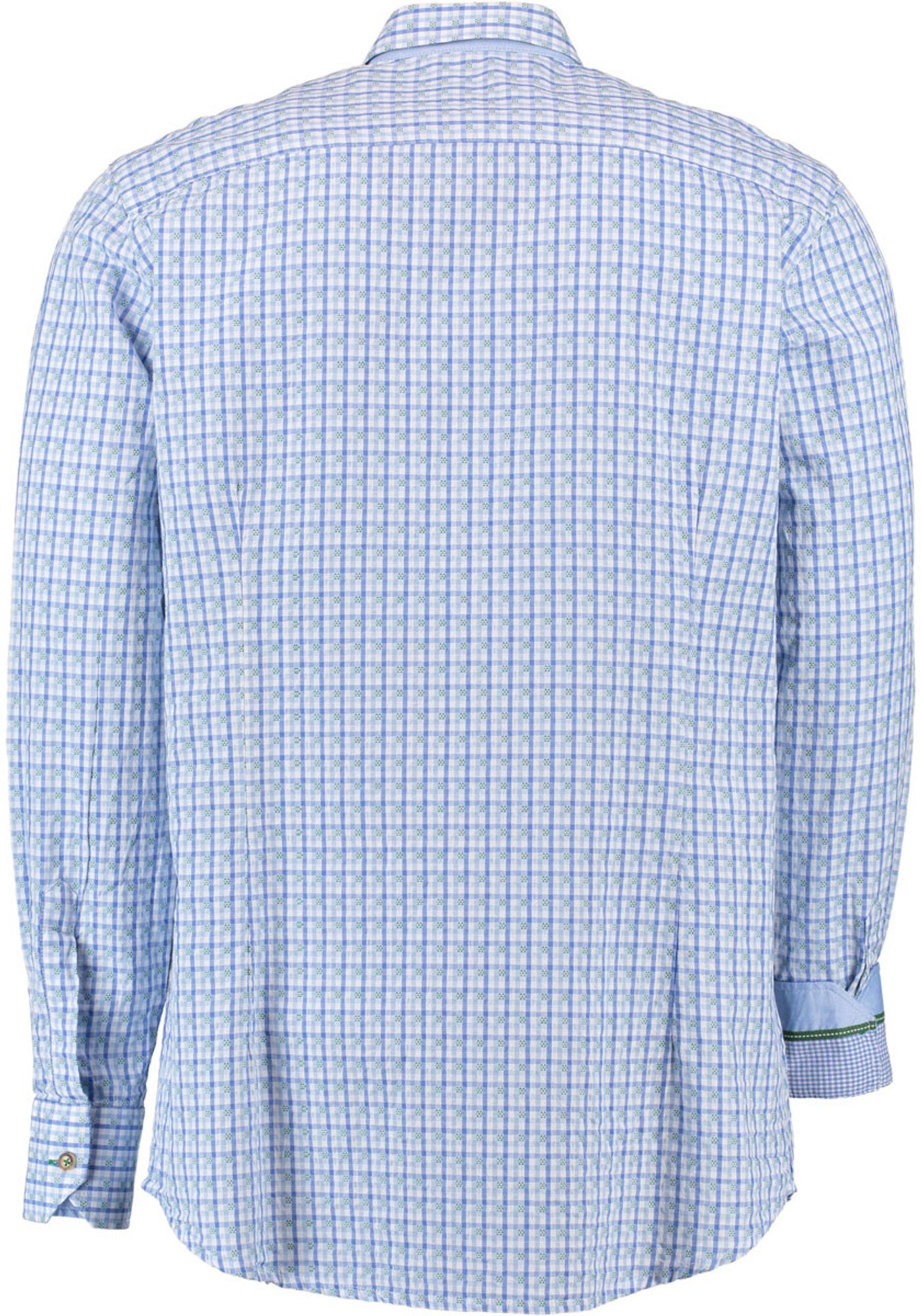 OS-Trachten Trachtenhemd Styky Langarmhemd mit Button-Side-Kragen