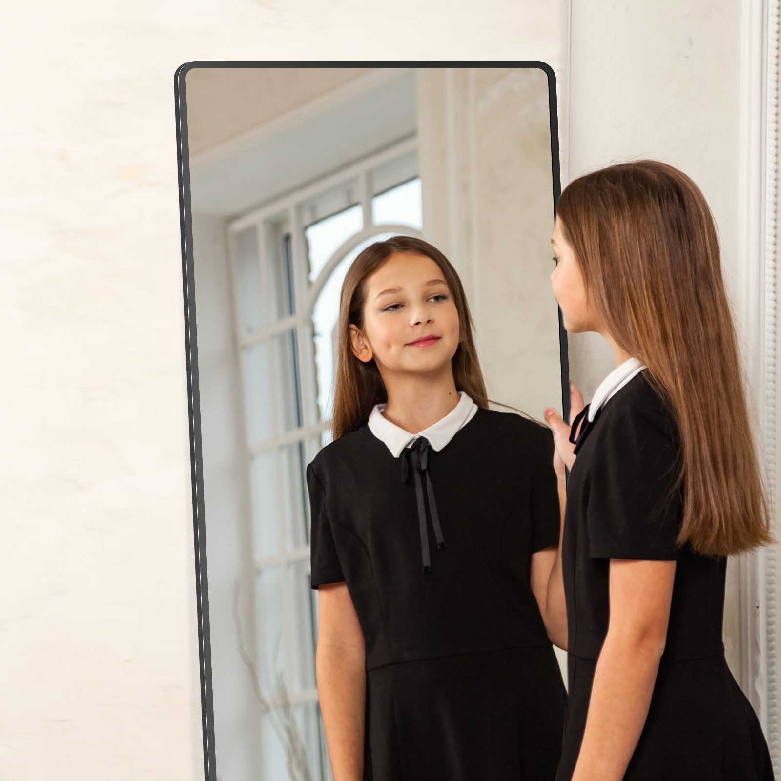 Boromal Standspiegel Spiegel groß Schwarz Wandspiegel Ganzkörperspiegel 160 günstig online kaufen