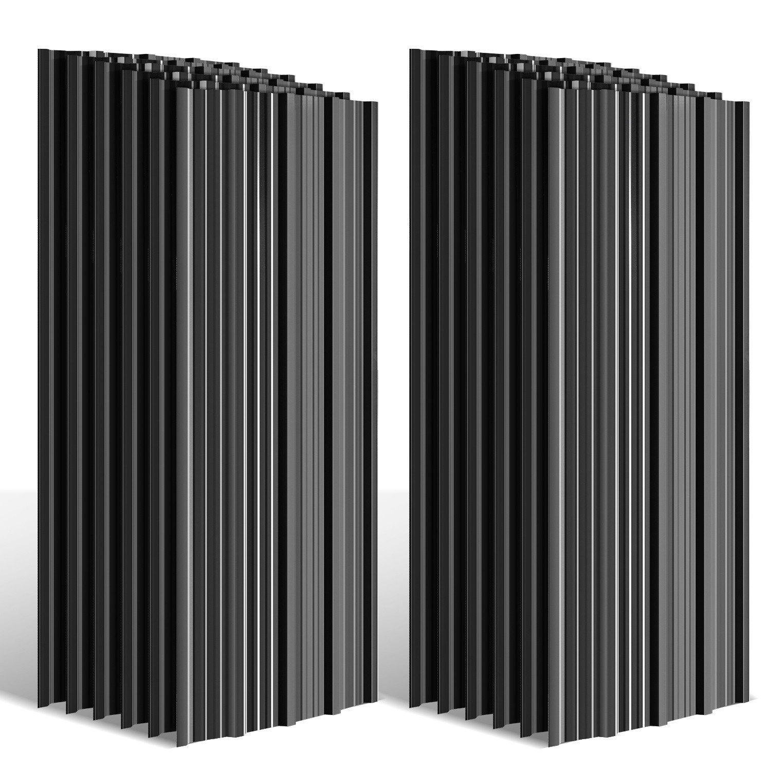 Clanmacy Trapezblech Trapezblech 24er Set Profilblech Trapezblech mit Handschuhe 14m², 129x46x0.25 mm (Set 24-St) UV-Schutz, Wasserfest, Wetterfest, Rostresistent, Korrosionsbeständig