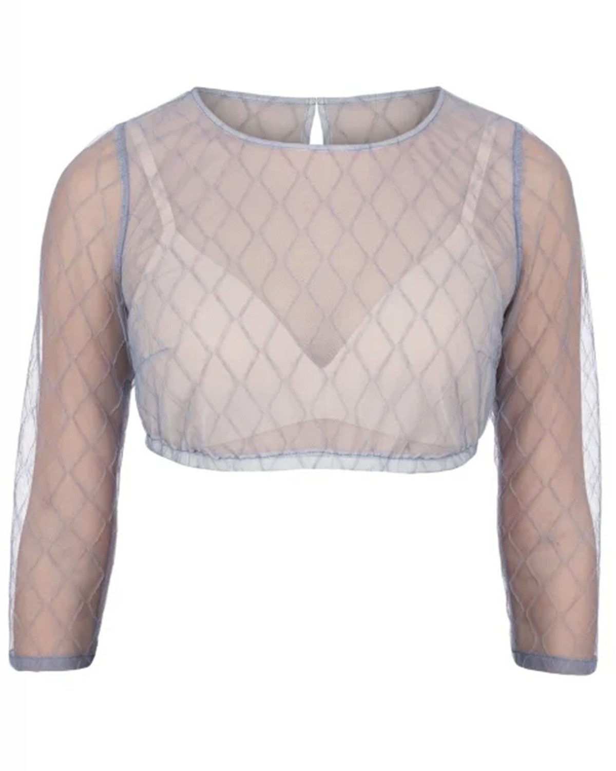 Dirndlbluse 'Inja-Dalida' 3/4 Arm 996300, Taubenblau
