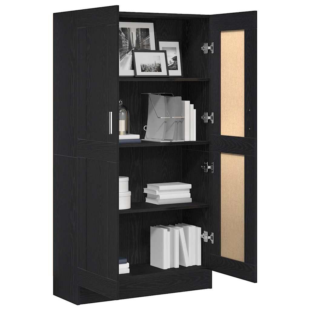 vidaXL Bücherregal Bücherregal Schwarz Eichen-Optik 82,5 x 30,5 x 150 cm, 1-tlg.
