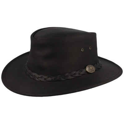 Scippis Trilby Cowboyhut Bushman aus Rindsleder, geflochtenes Hutband, UV-Schutz 50+