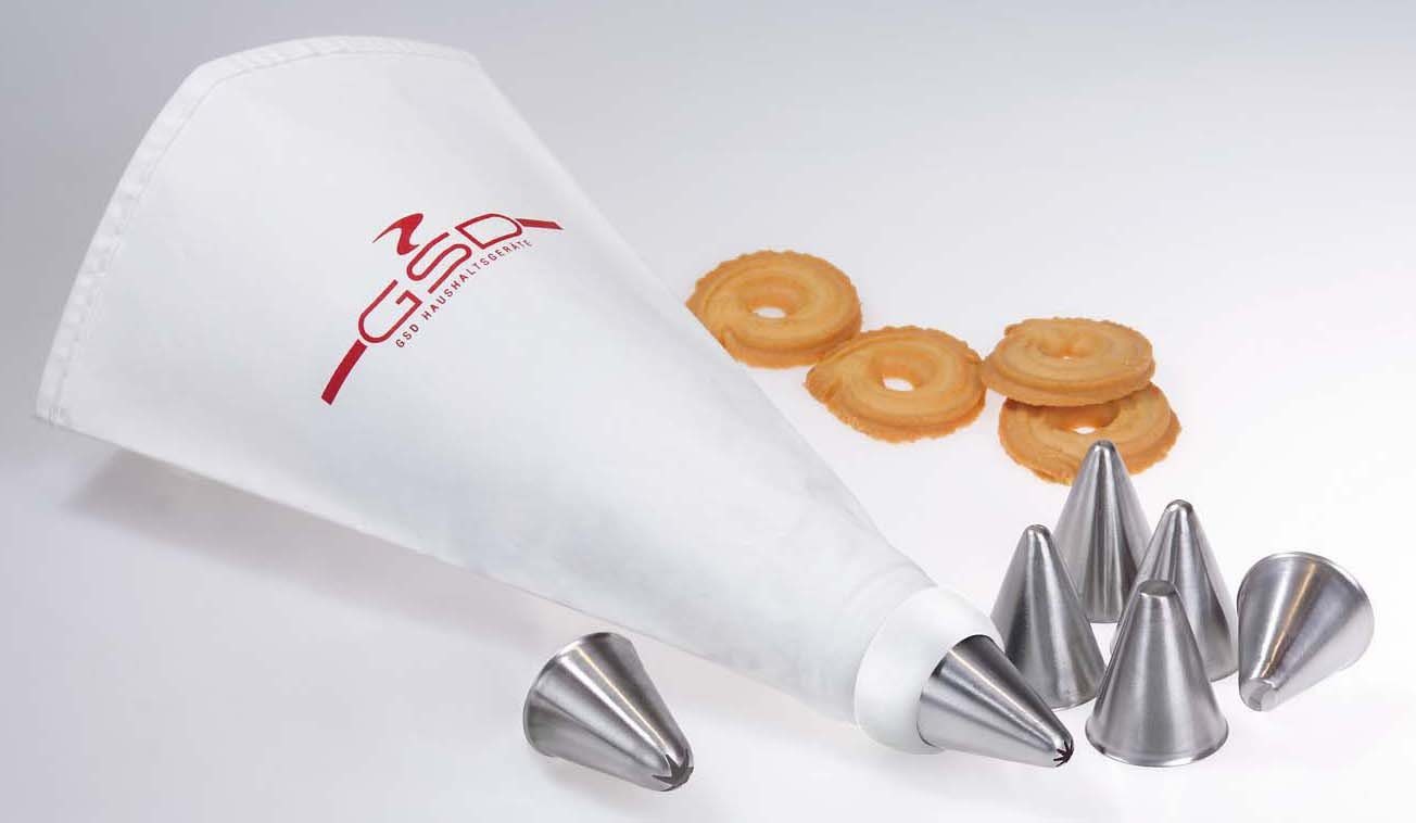 GSD HAUSHALTSGERÄTE Кондитеские мешочки mit 7 Edelstahl-Garniertüllen und Tüllen-Ansatzstück