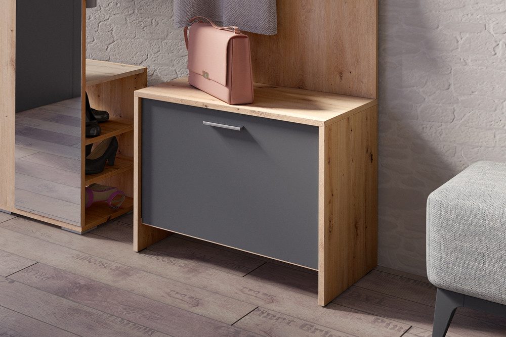 riess-ambiente Schuhschrank BENNO 60cm grau-braun– Schuhkipper günstig online kaufen