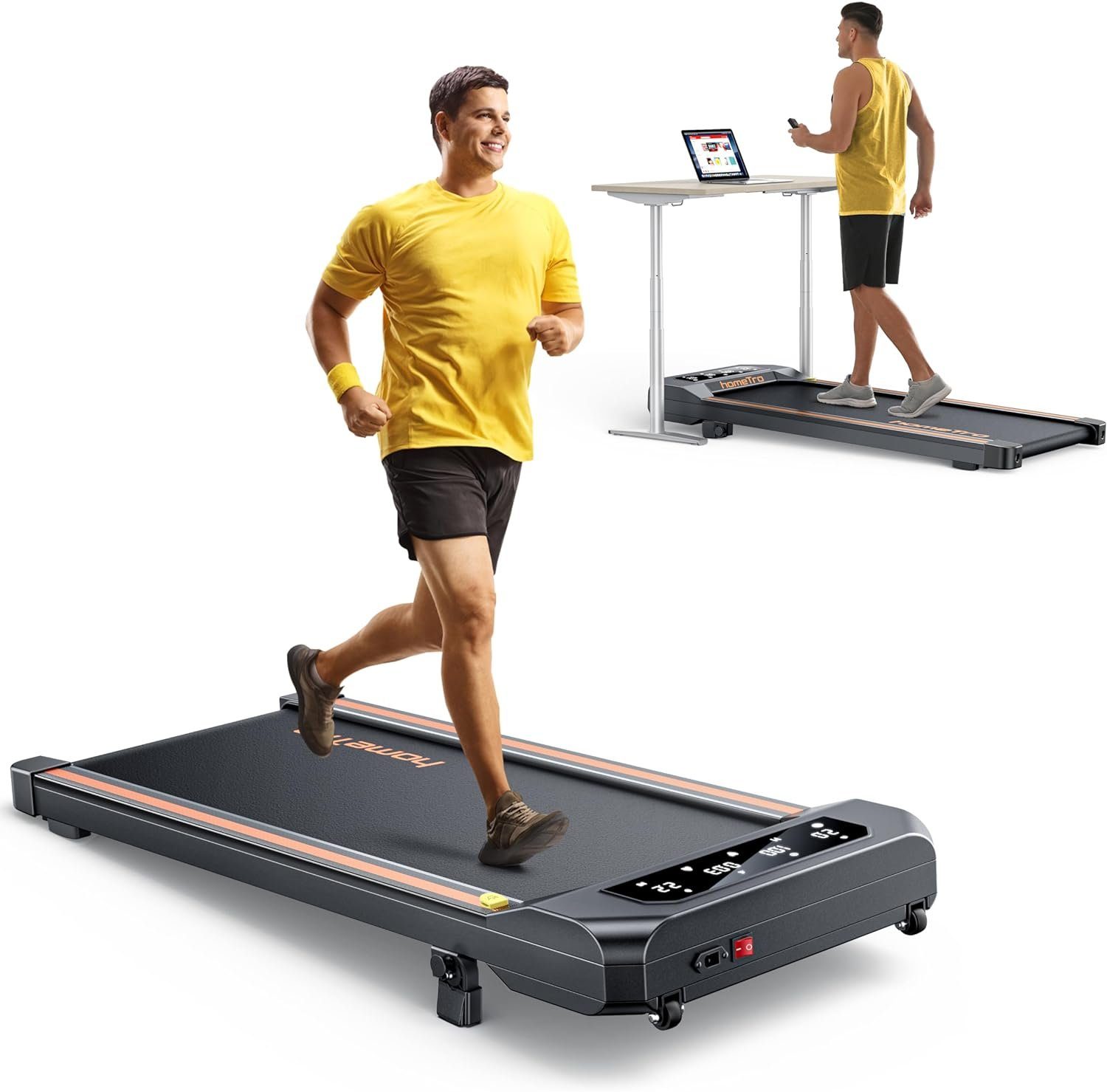 homeTro Laufband (Walking Pad für Zuhause - Laufbänder Untertisch Laufgerät Elektrisch), mit Fernbedienung Trainingsgerät Heim-Fitnessgerät