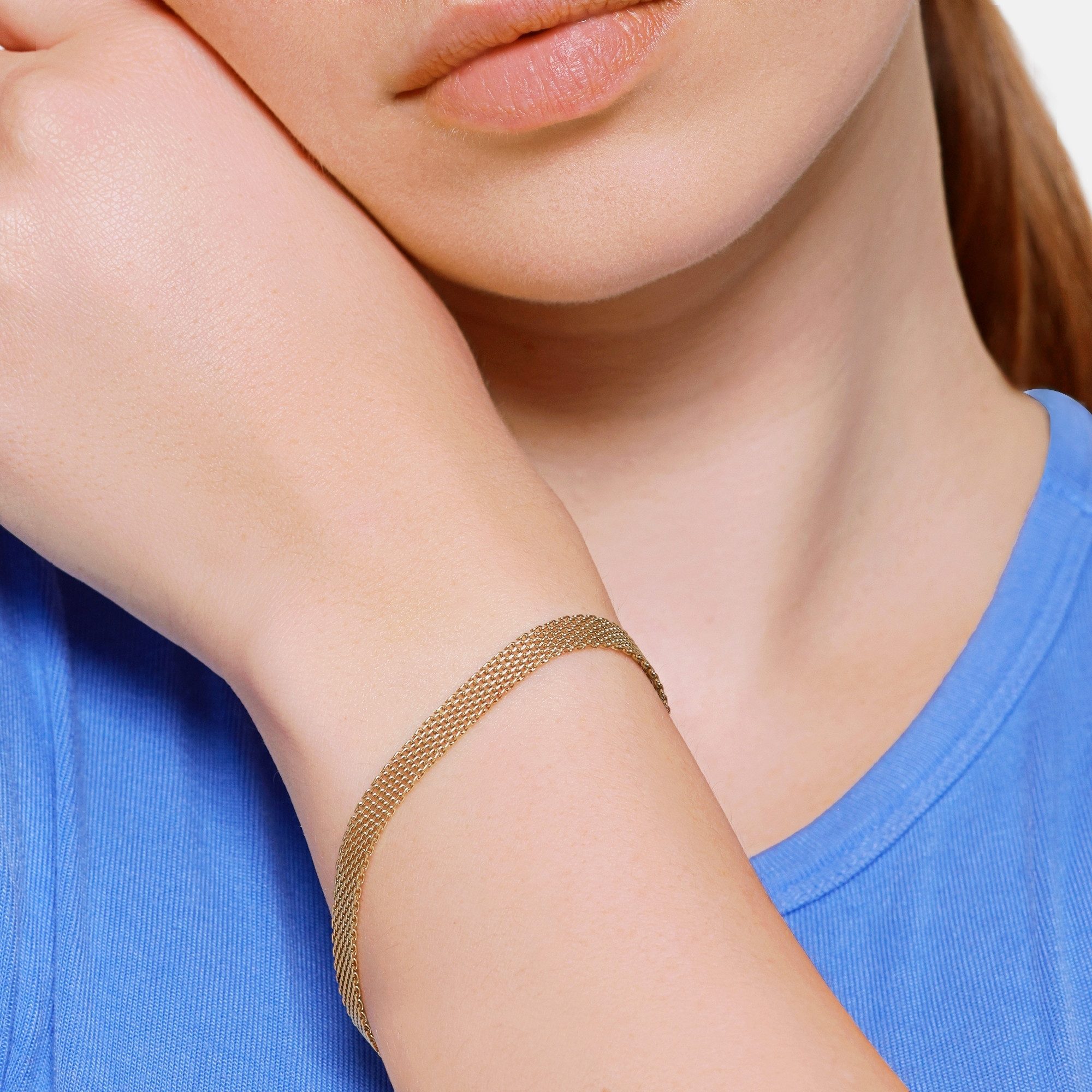 Heideman Armband Aruna goldfarben (Armband, inkl. Geschenkverpackung), Milanaise Armband Damen