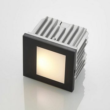 Arcchio Wandleuchte Zamo, dimmbar, LED-Leuchtmittel fest verbaut, warmweiß, Modern, Aluminium, Glas, Schwarz, 1 flammig, inkl. Leuchtmittel