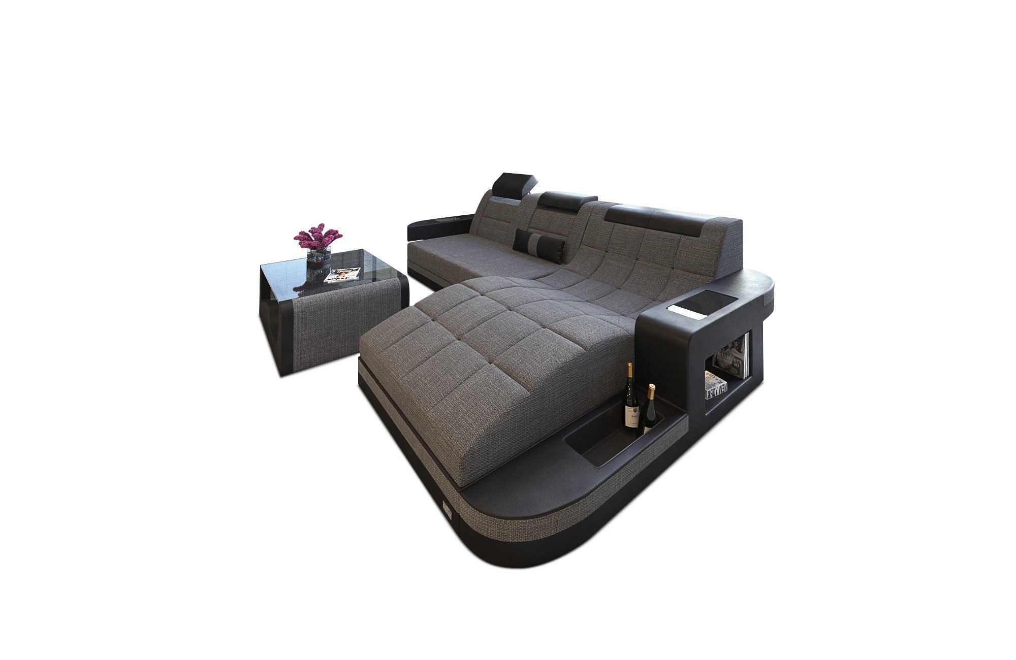 Sofa Dreams Ecksofa Polster Stoffsofa Couch Wave L Form H Strukturstoff Stoff Sofa