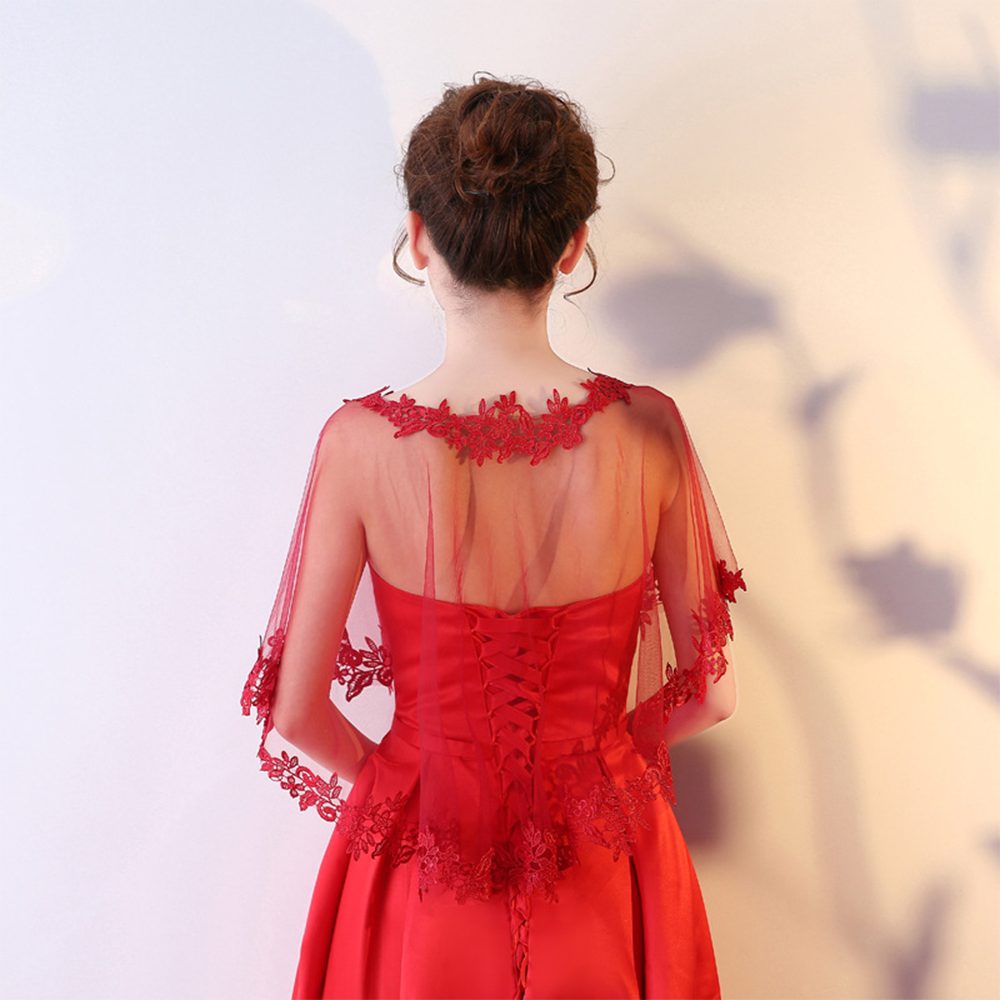 Zaewry Bolero Spitzen-Stola für Damen, transparenter Schal,Hochzeits-Cape Elegante Schulterjacke für Hochzeit, Brautmode & Abendkleid