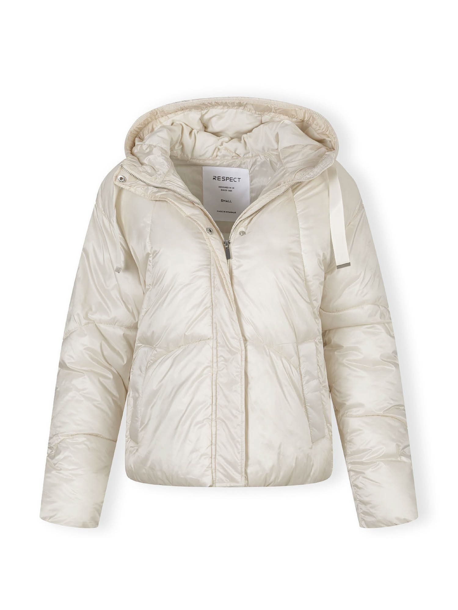 Respect Winterjacke Kurze Steppjacke mit Kapuze und Doppelverschluss (XS-XXL)