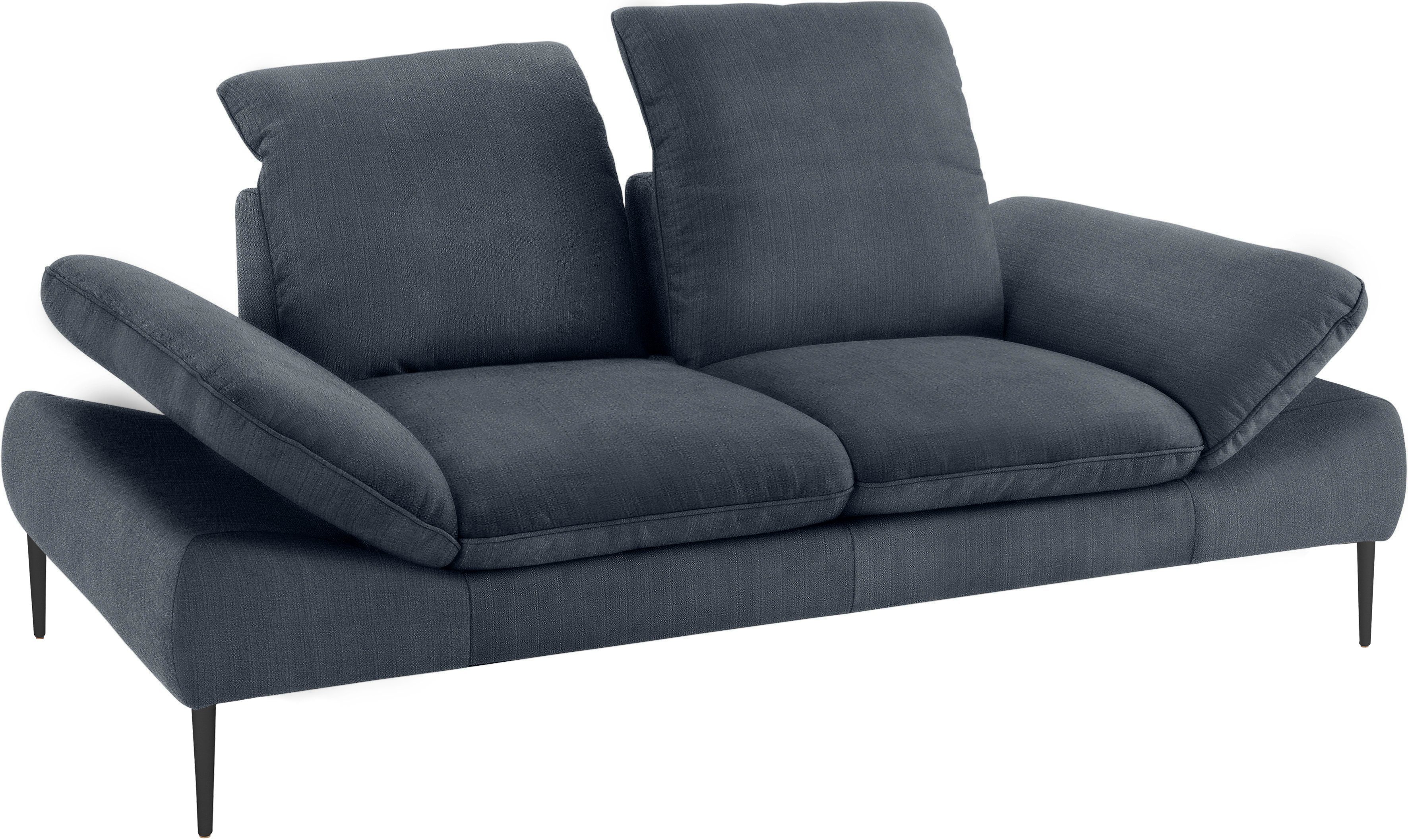 W.SCHILLIG 2-Sitzer enjoy&MORE, Sitztiefenverstellung, Füße 202 Breite schwarz cm pulverbeschichtet