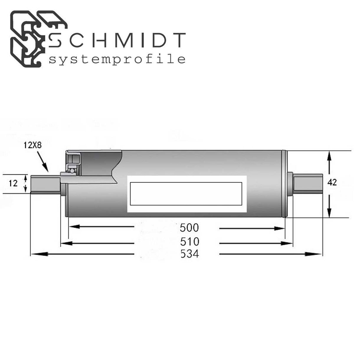 Thumbnail - SCHMIDT systemprofile Profil 10x Tragrolle 500mm Ø 42mm Stahl Rolle für Rollenbahn