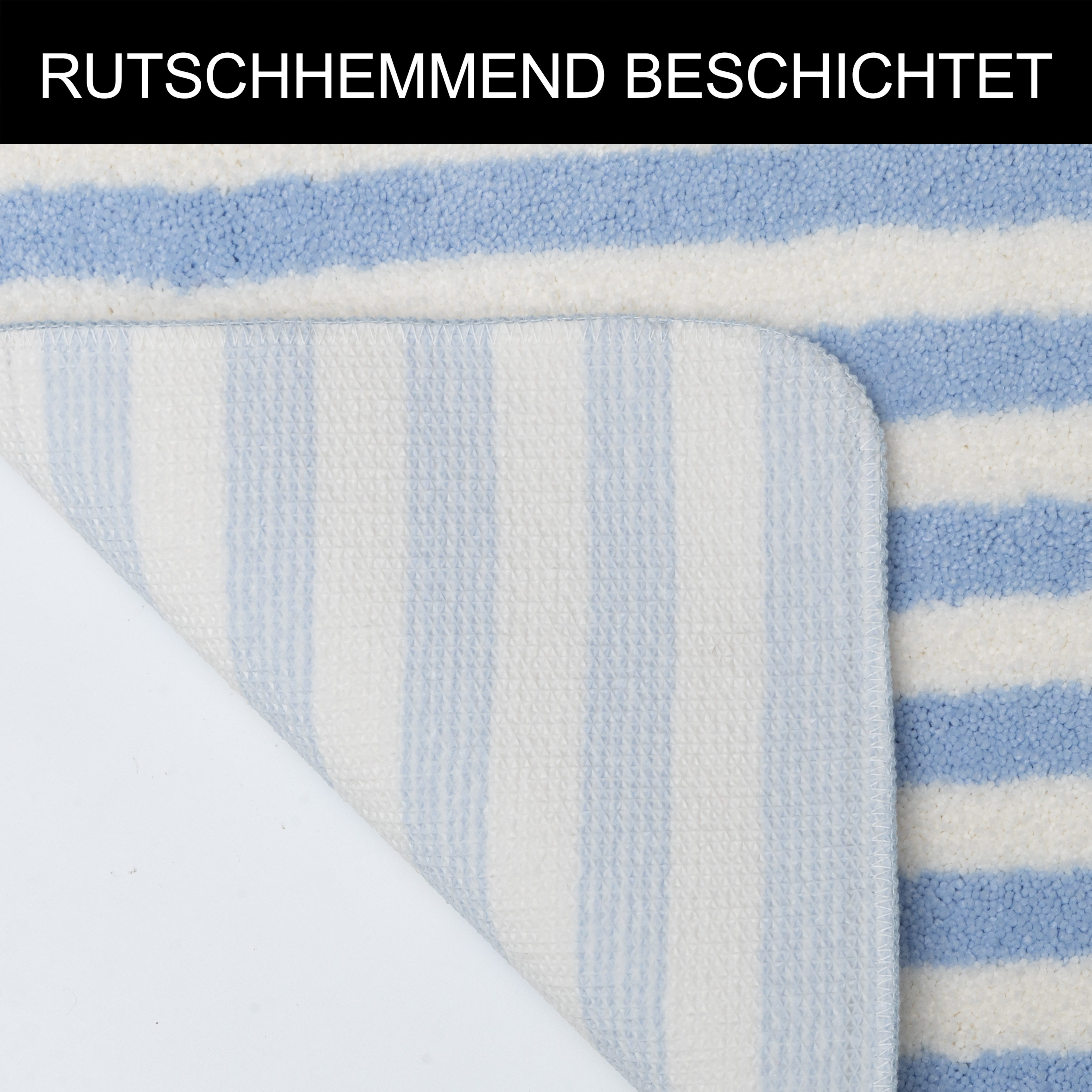 OTTO home Badematte Streifen, Jannika, Badvorleger, Badezimmer Teppich, Höhe 12 mm, rutschhemmend beschichtet, schnell trocknend, fußbodenheizungsgeeignet, Poly – Bild 4 von 5