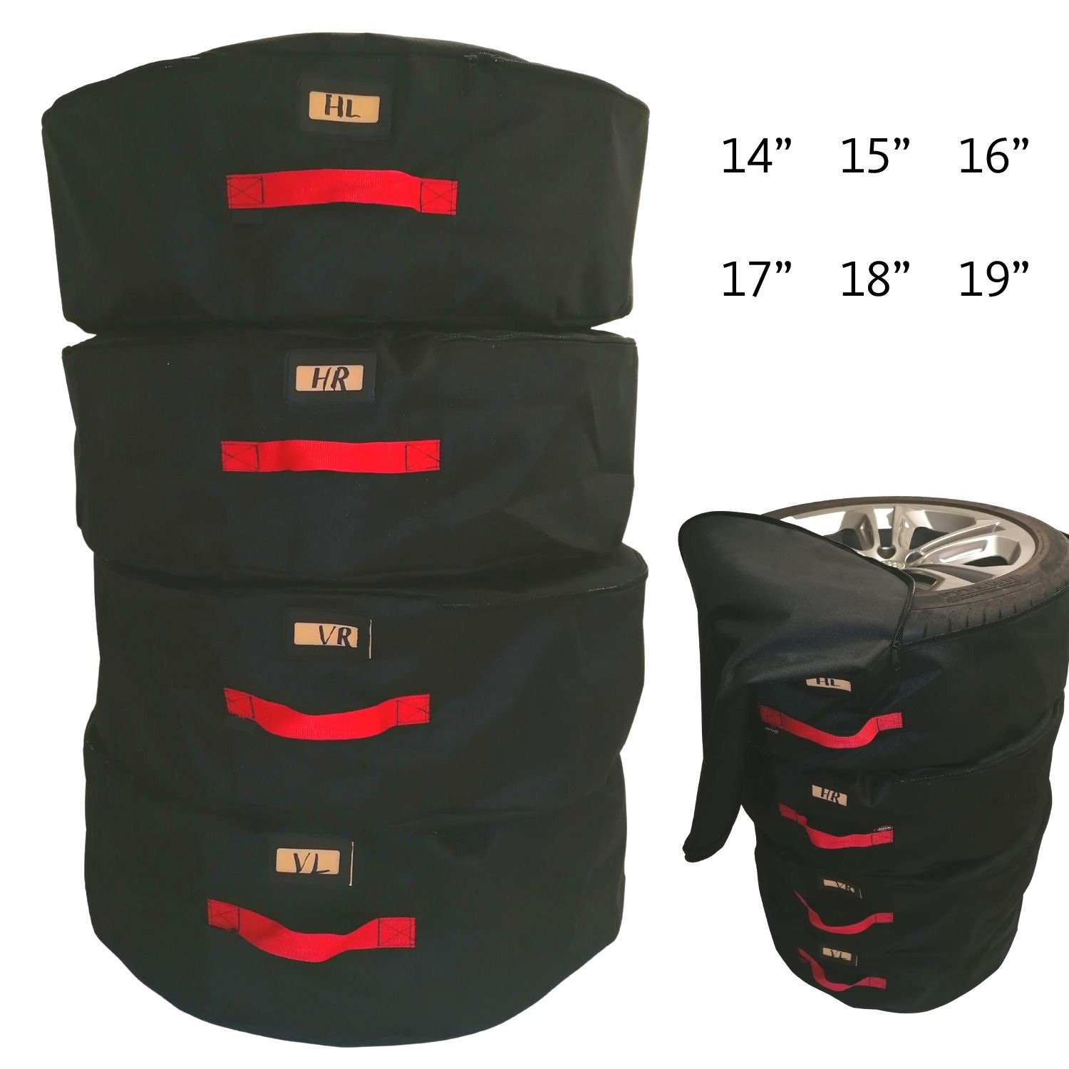 Aves-24 Reifentasche REIFENTASCHE Reifenabdeckung 4 Stück Set Tragegriff Winter Sommer, XXXL