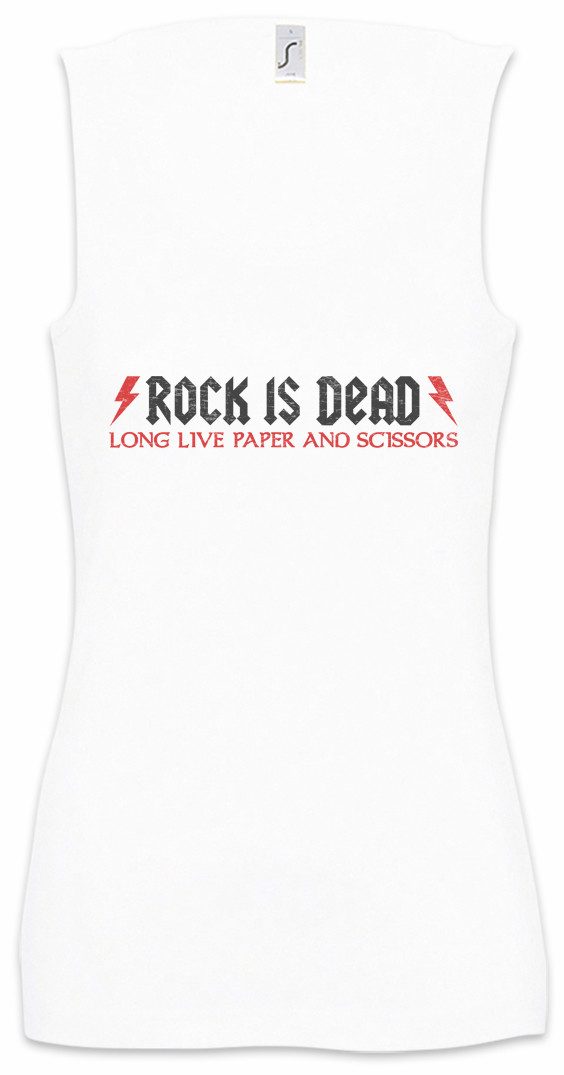 Urban Backwoods Tanktop Rock Is Dead Long Live I Ärmelloses Damen T-Shirt And Roll Punk Music Band Metal Guitar Player