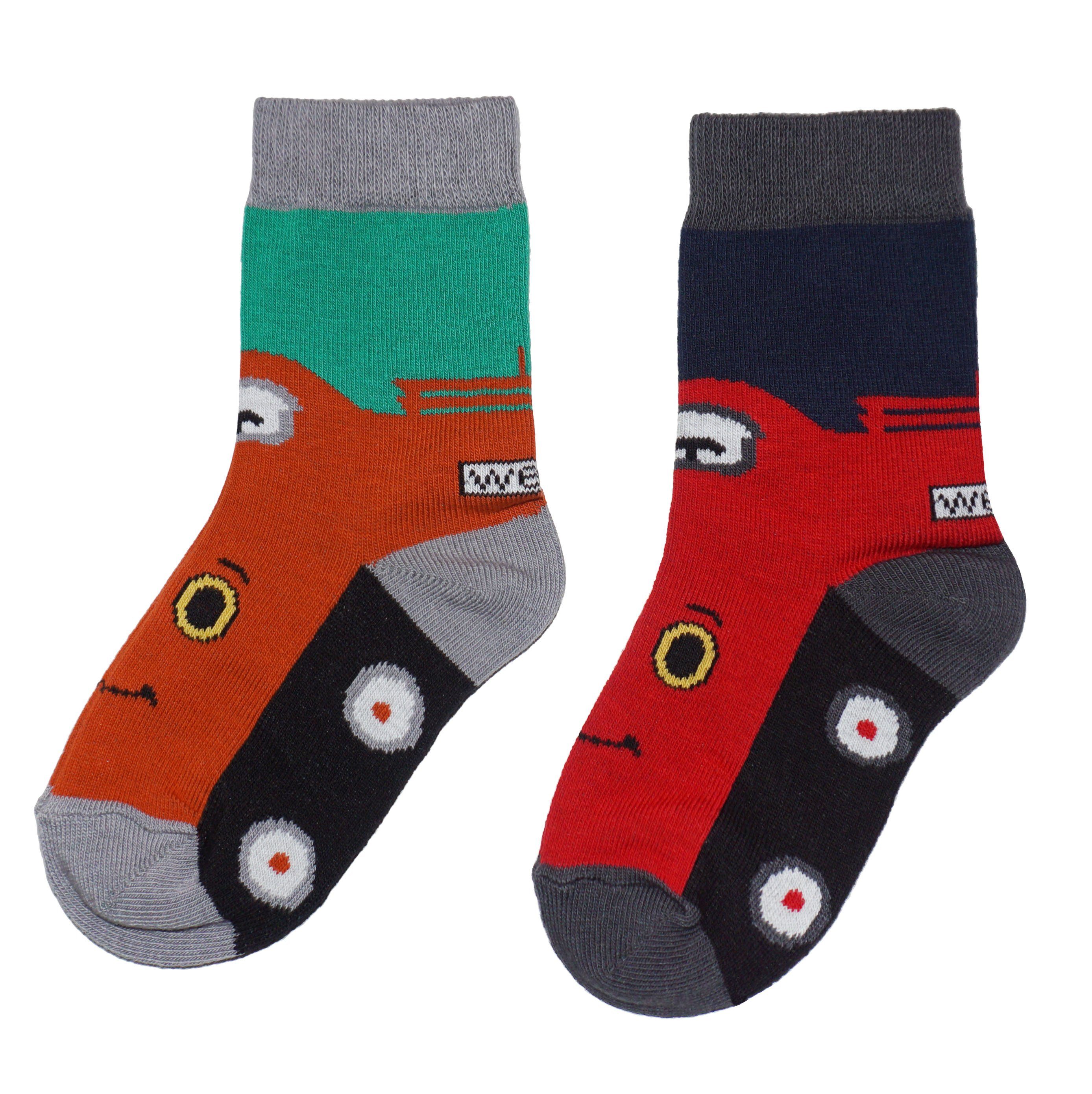 Basicsocken Kinder Socken 2-er Pack für Jungs >>Blitz<< weiche Baumwolle