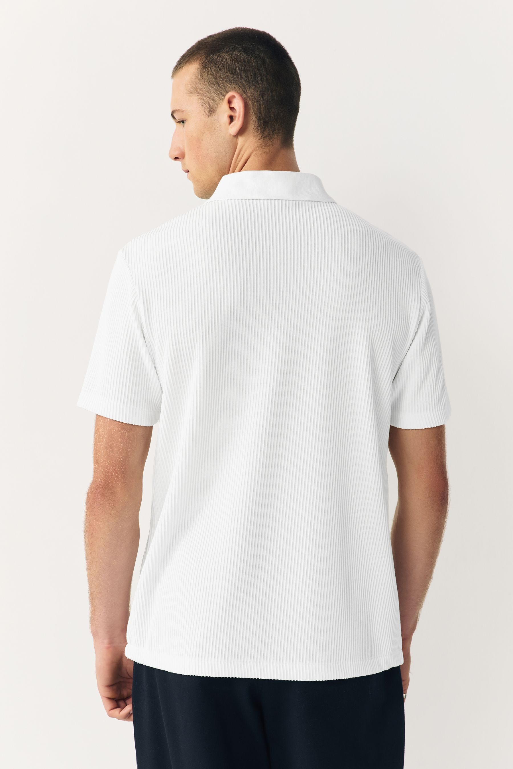 Next Poloshirt Strukturiertes, smartes Poloshirt mit RV-Kragen (1-tlg)